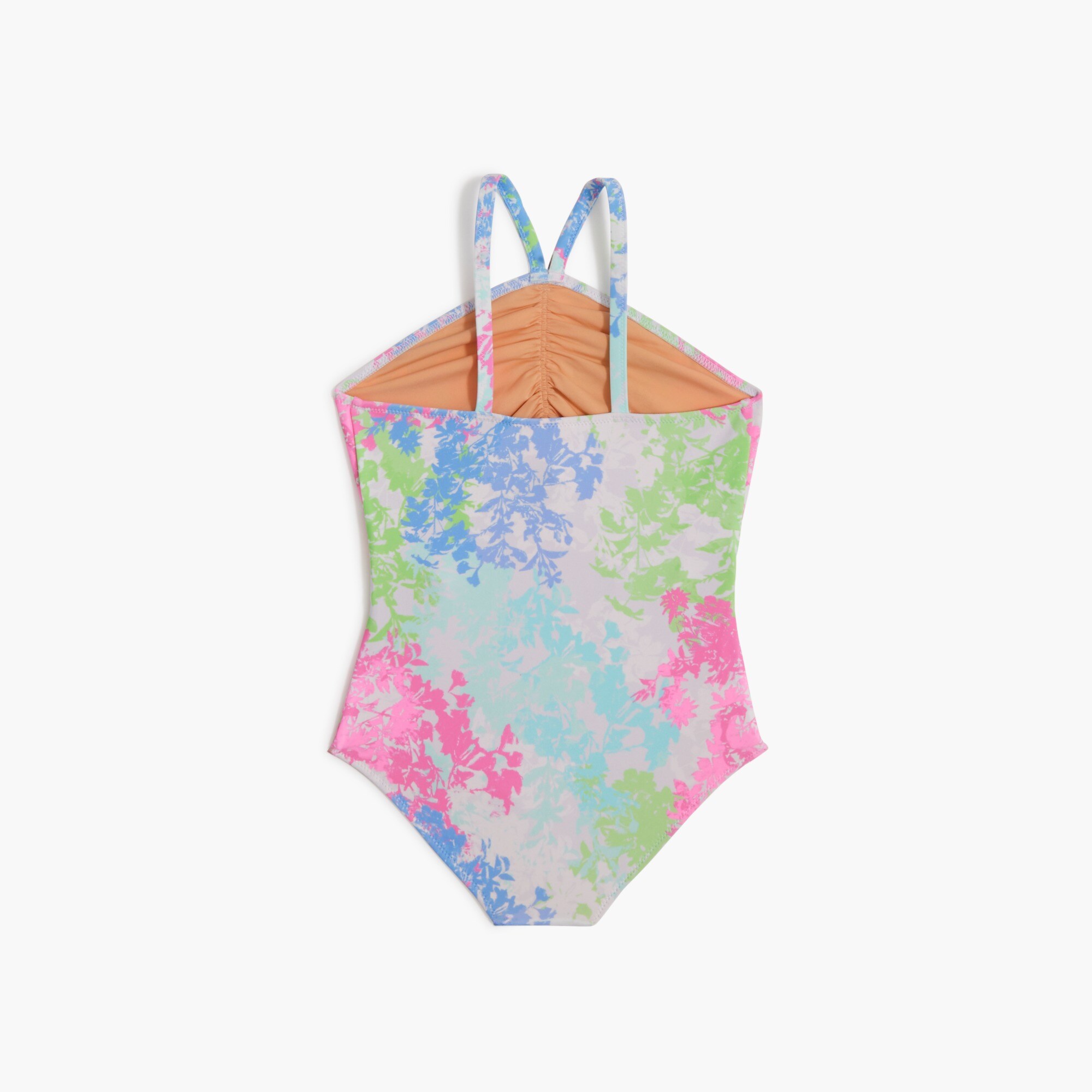 Girls' floral one-piece swimsuit