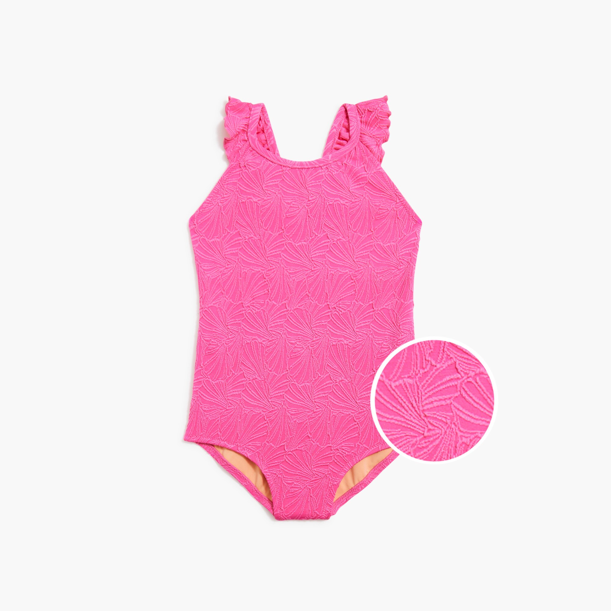 girls' ruffle-strap one-piece shell swimsuit for girls