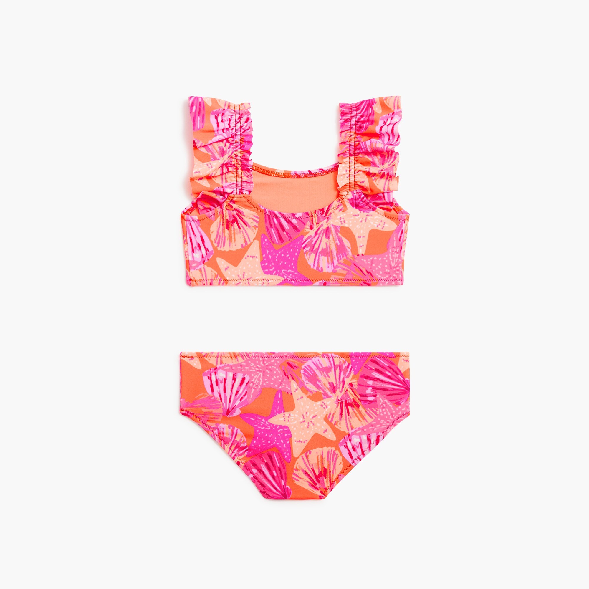 Girls' seashell ruffle bikini set