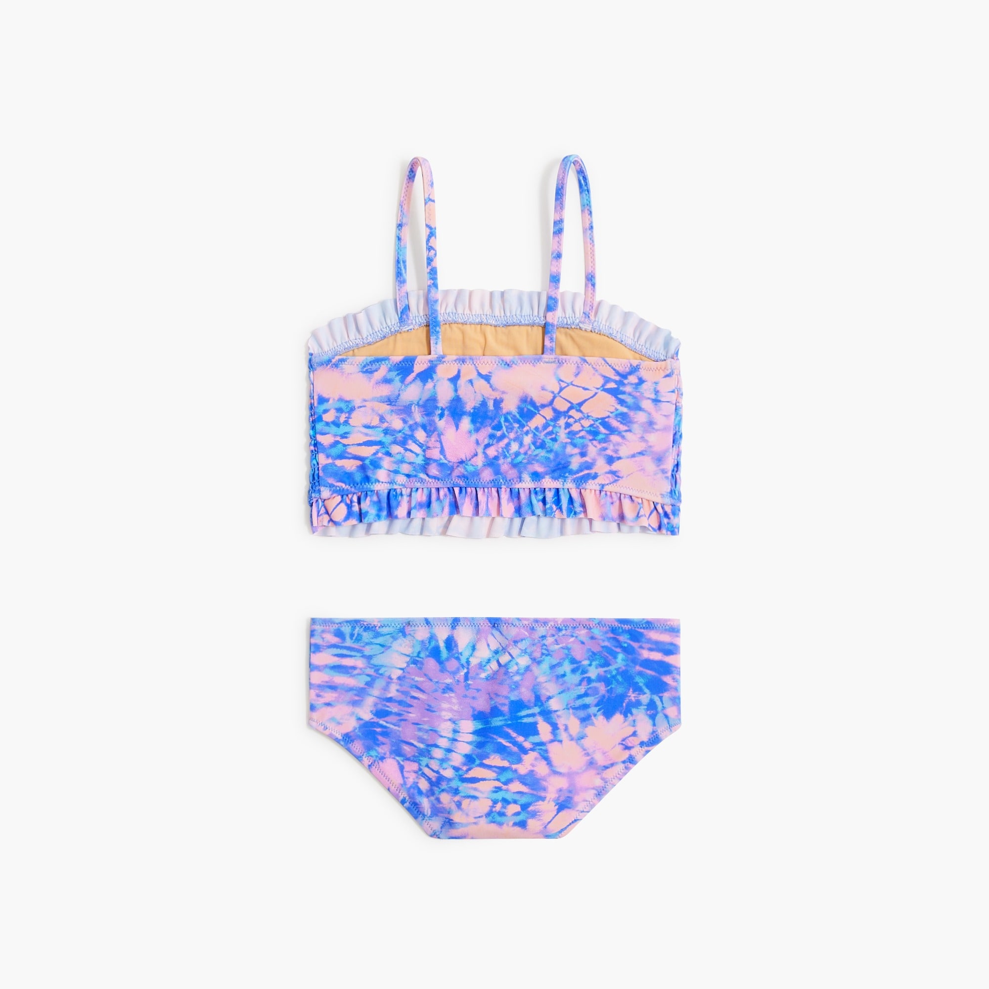 Girls' tie-dye smocked bikini set