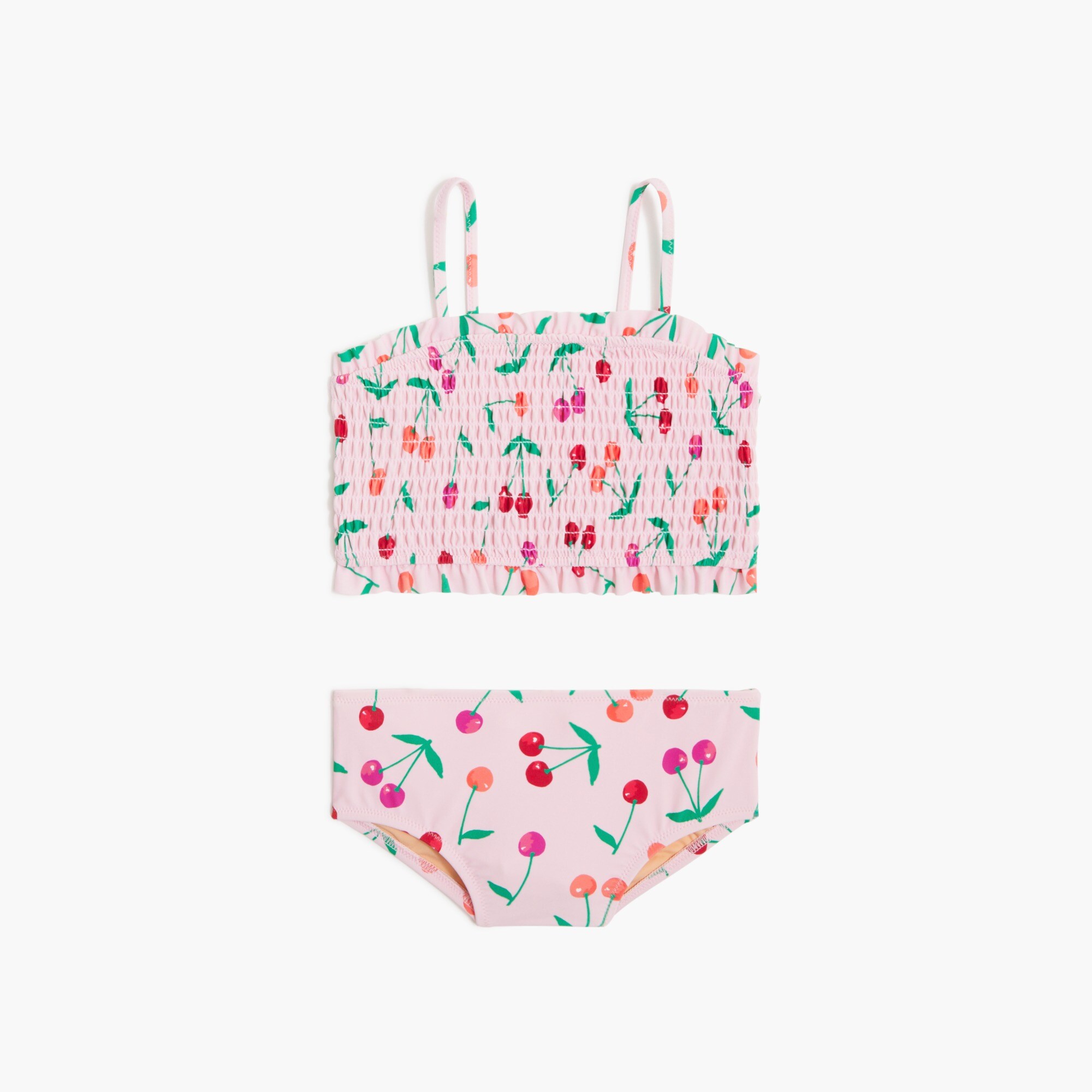  Girls' cherry smocked bikini set