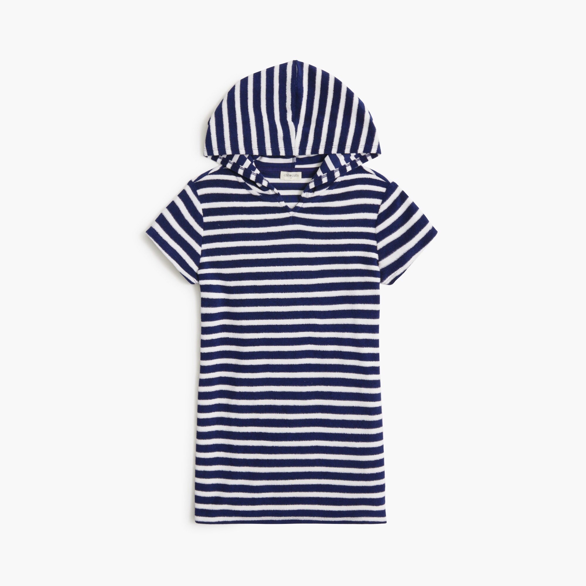 kids' terry cloth striped hooded beach tunic for girls