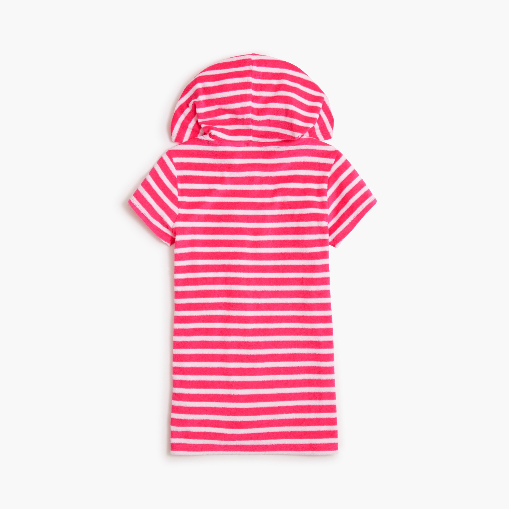 Kids' terry cloth striped hooded beach tunic