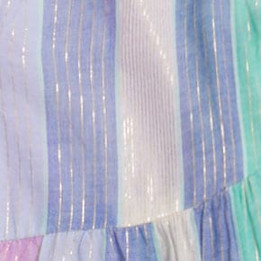 Girls' tiered metallic-stripe beach dress EARLY PURPLE BLUE MULTI