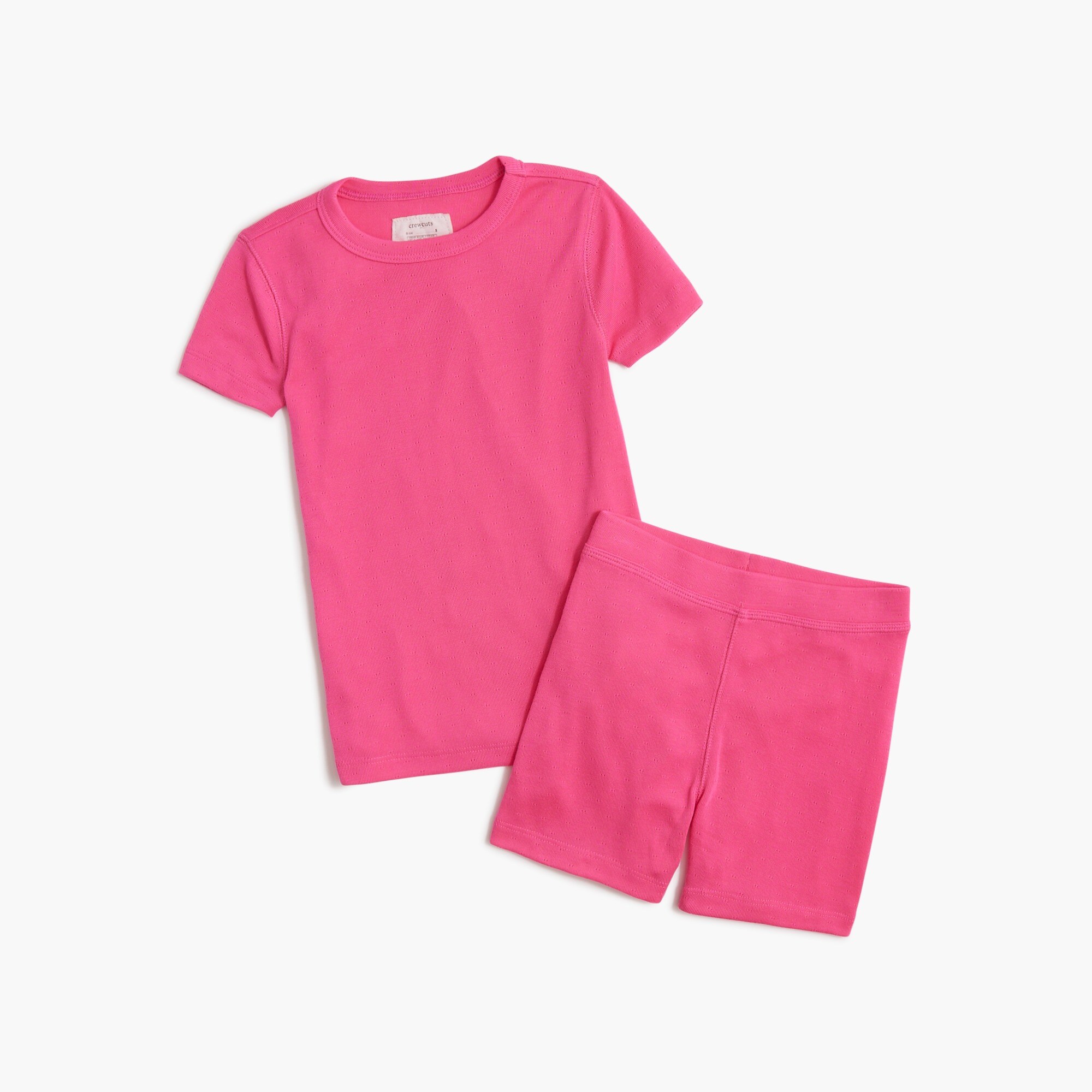 girls' short-sleeve pointelle pajama set for girls