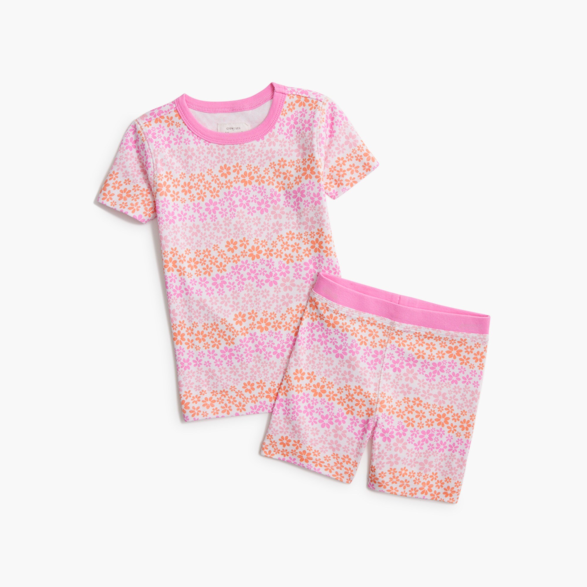girls' short-sleeve ombr&eacute; flower pajama set for girls