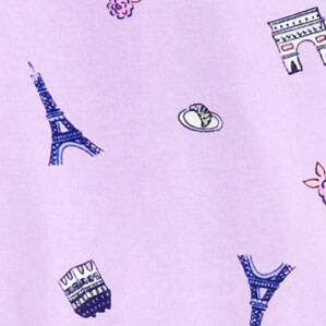 Girls' short-sleeve ombr&eacute; flower pajama set VINTAGE LILAC MULTI