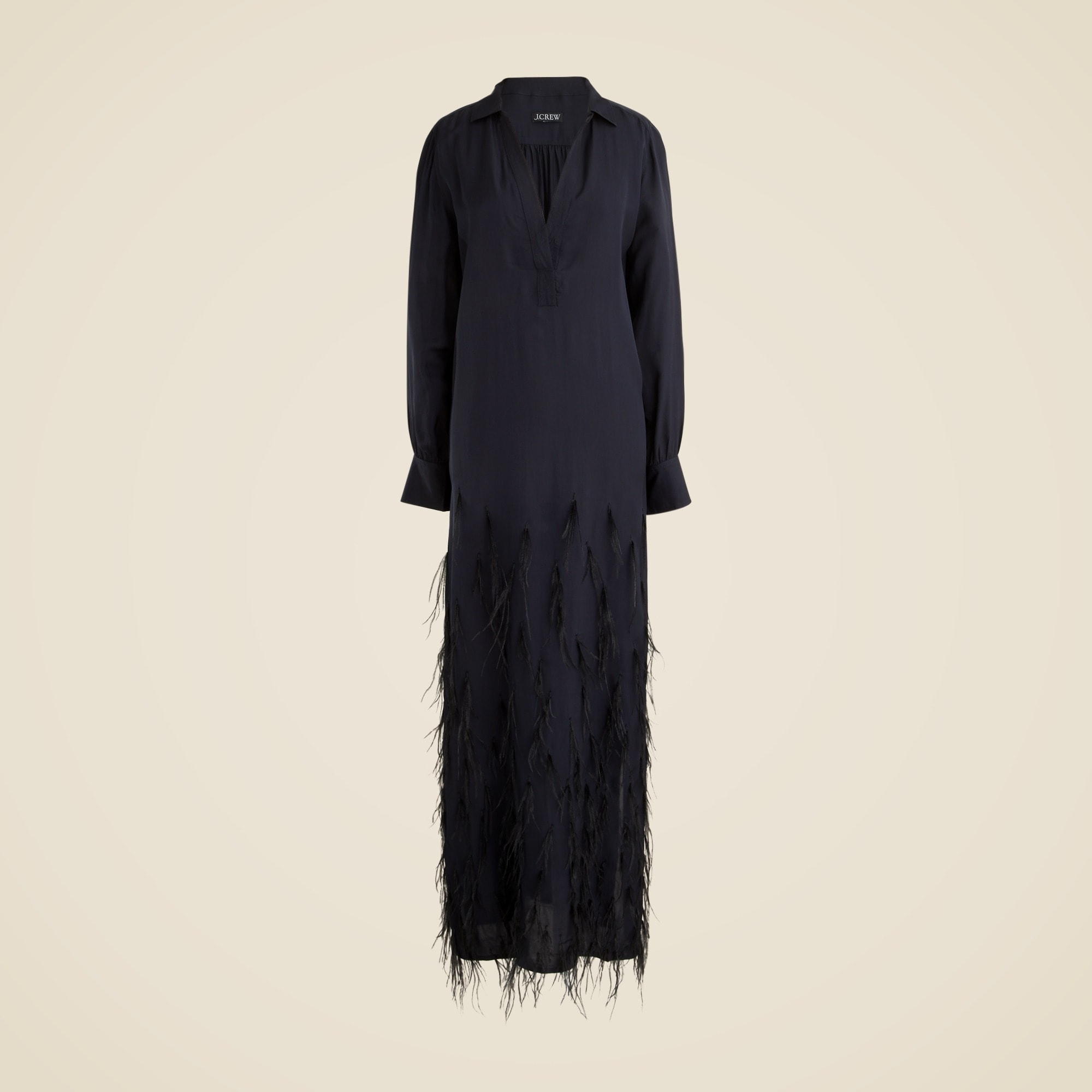 Bungalow dress with feather hem