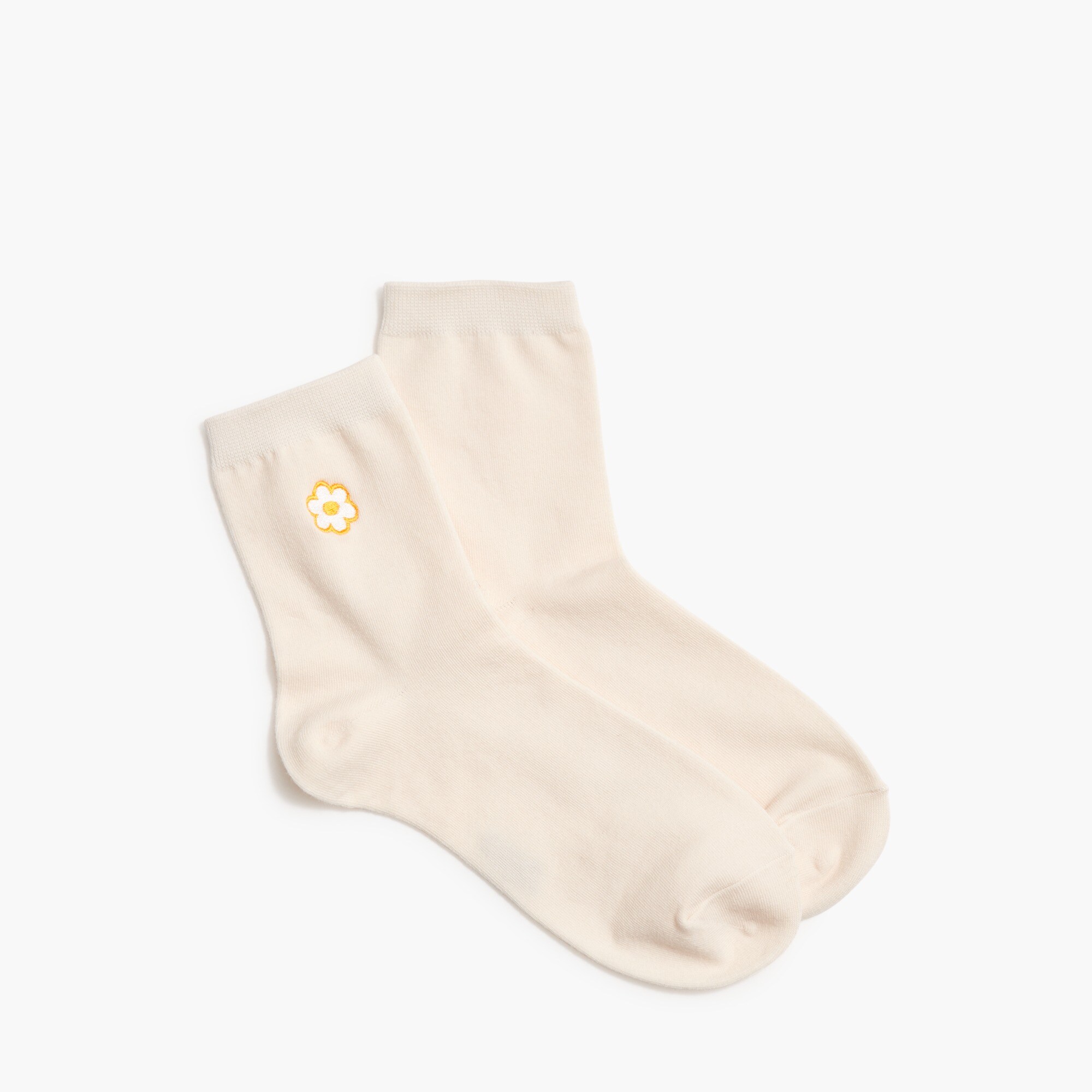 Flower-embroidered boot socks