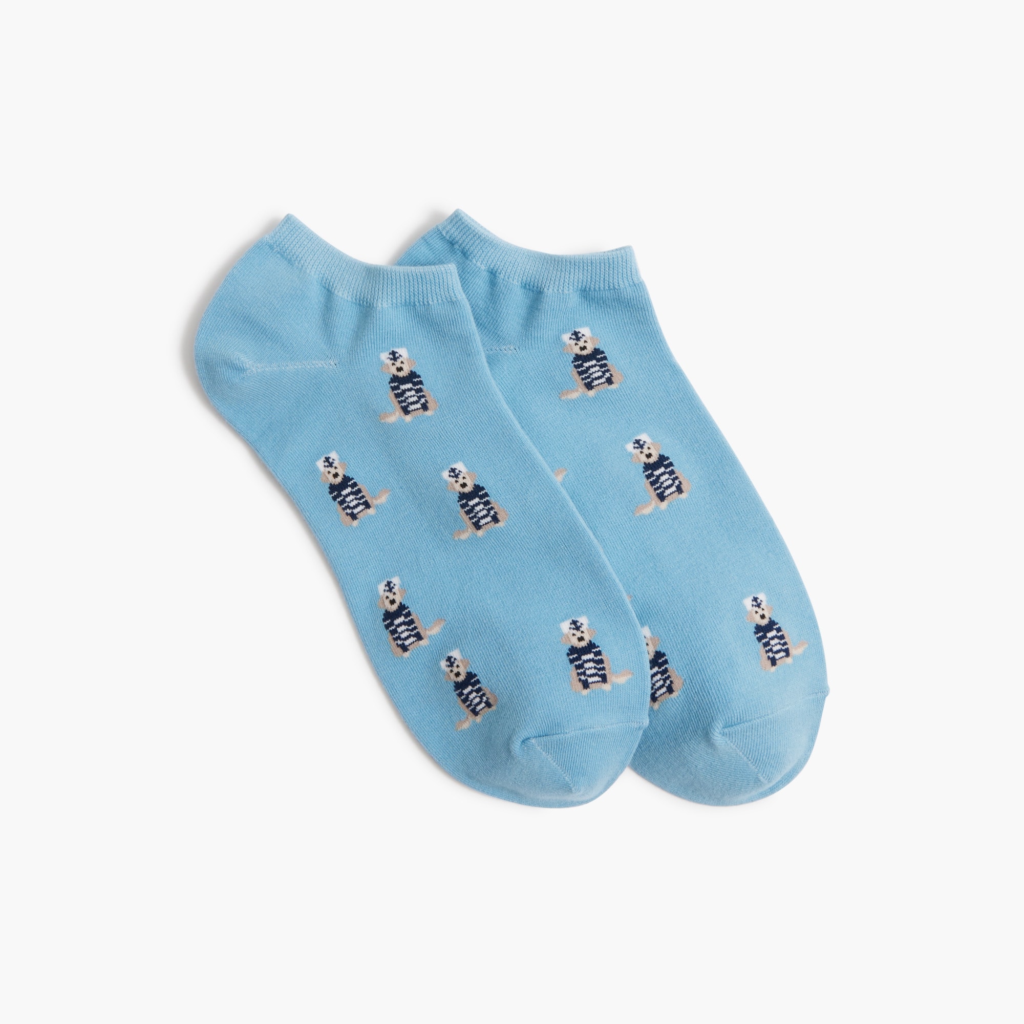 womens Nautical dog ankle socks
