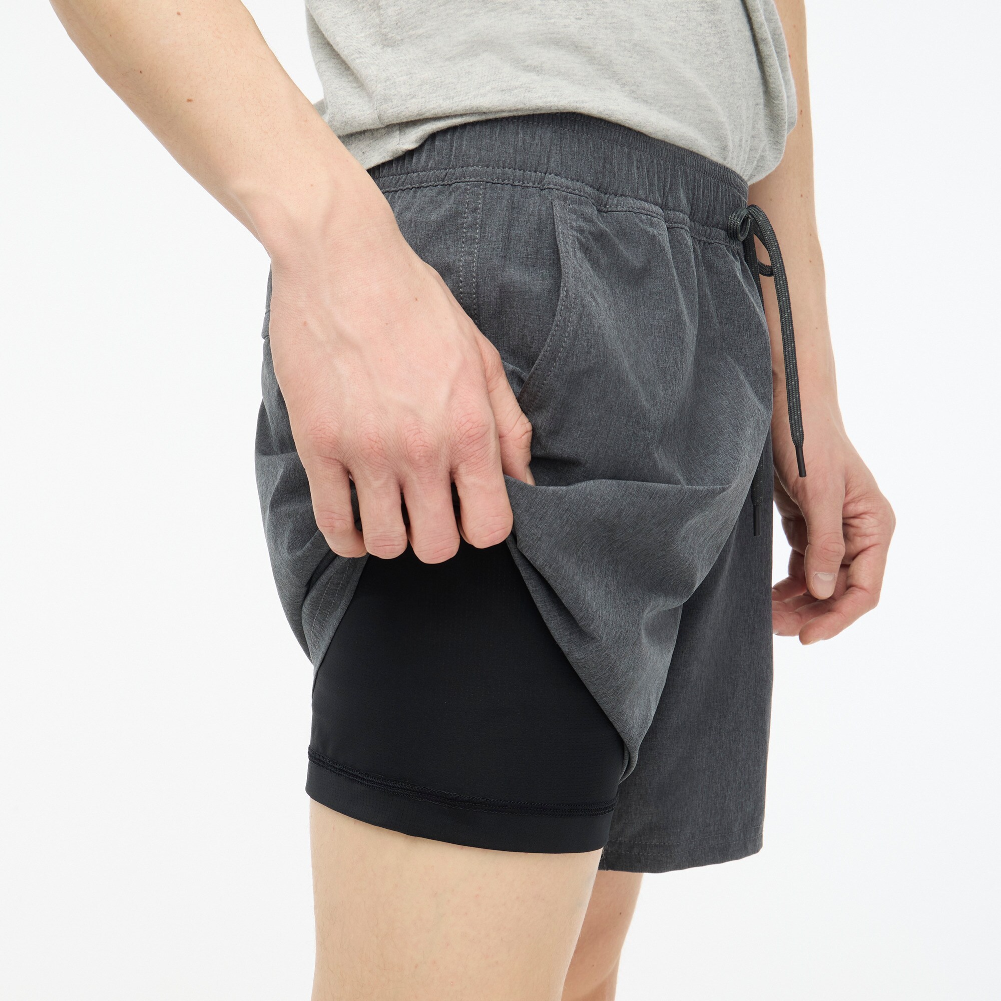 mens 6&quot; two-in-one quick-drying short