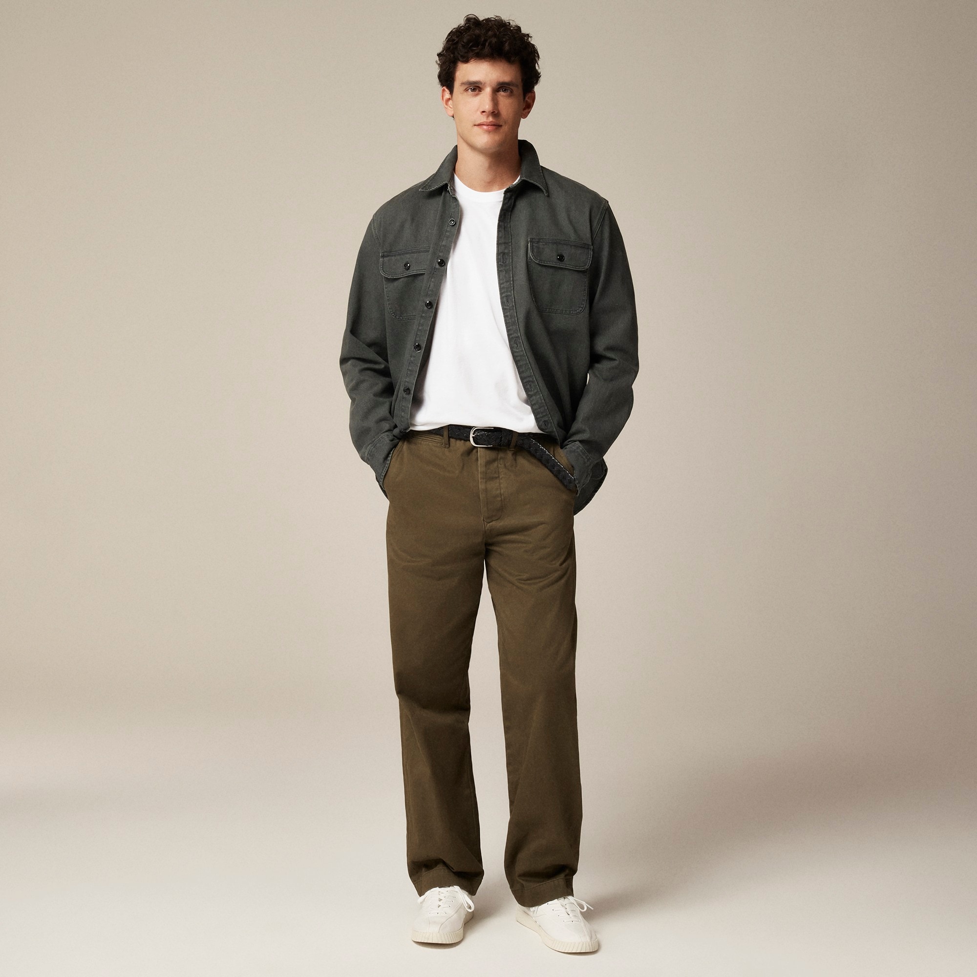 mens Wallace &amp; Barnes selvedge officer chino pant