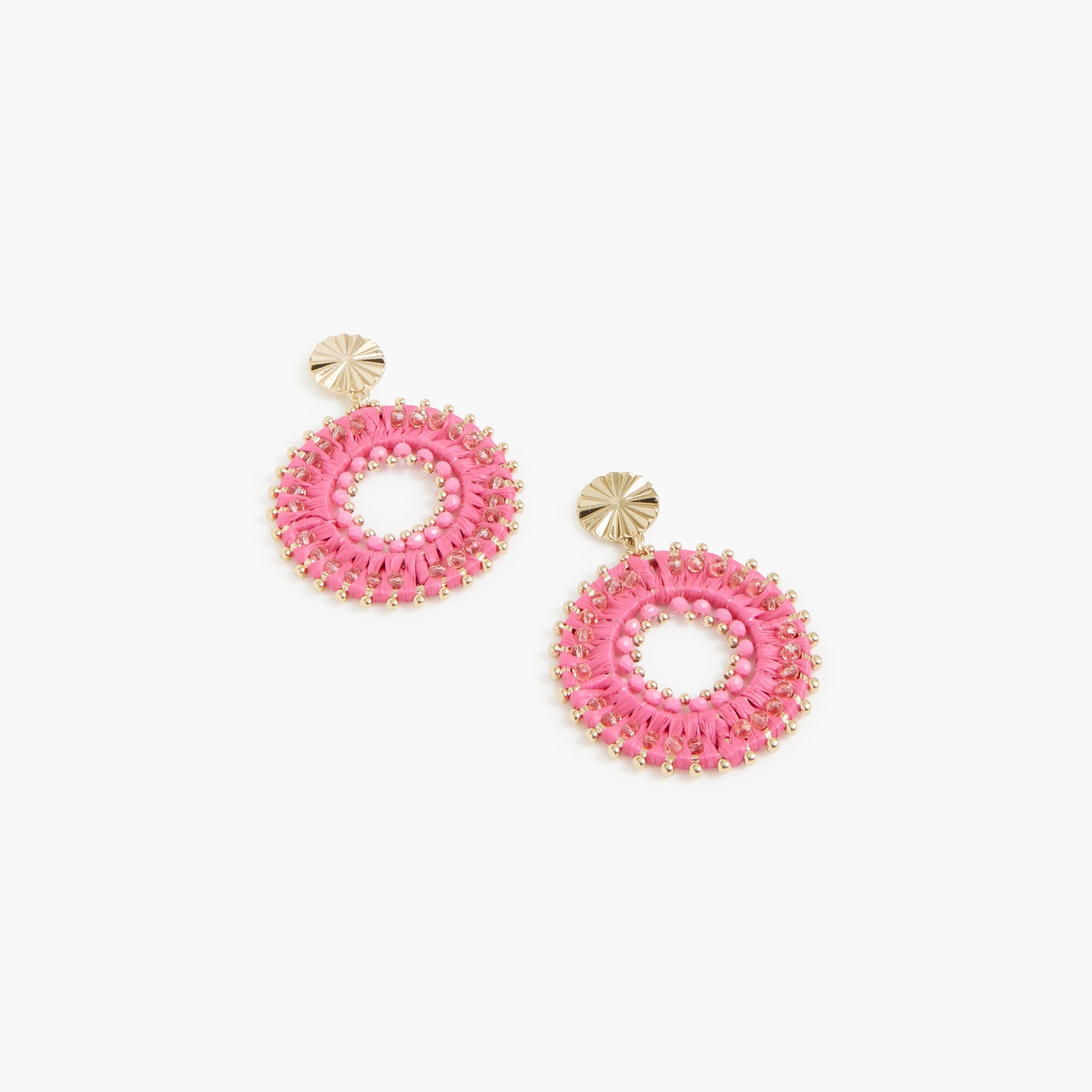 Beaded circle earrings