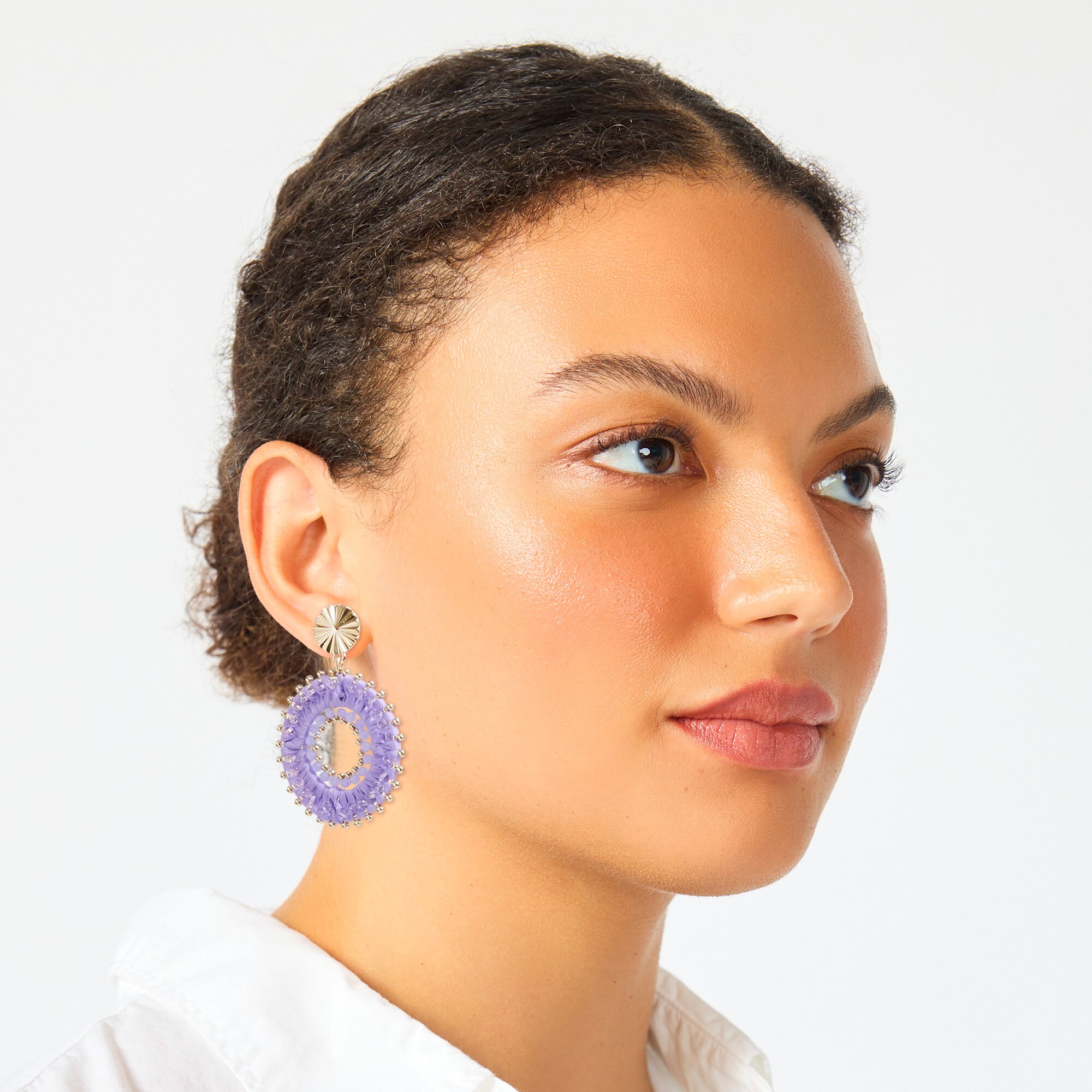 Beaded circle earrings