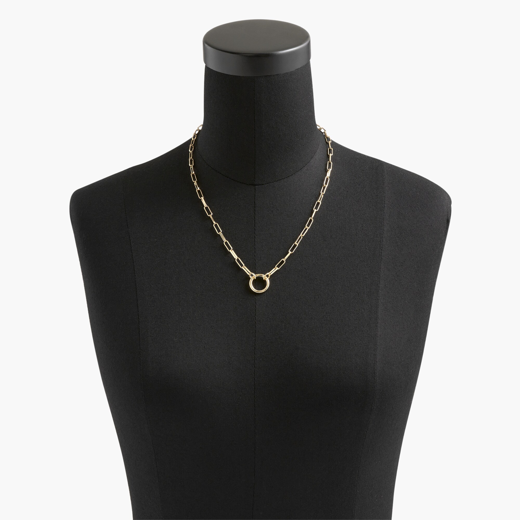 Paper-clip charm chain necklace