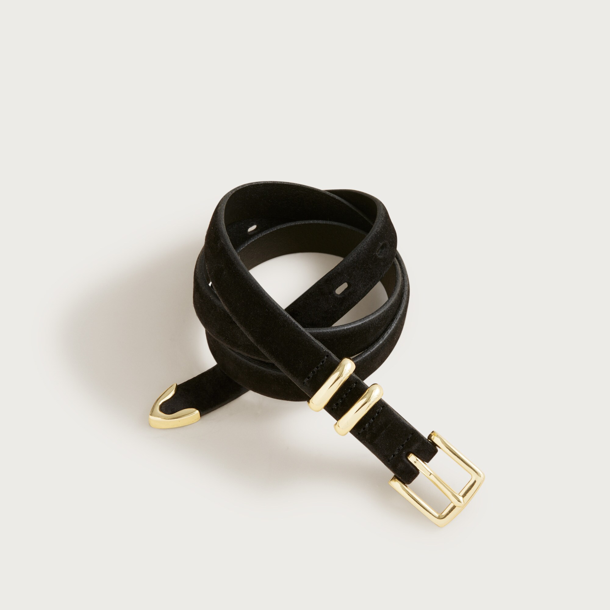 Thin suede belt