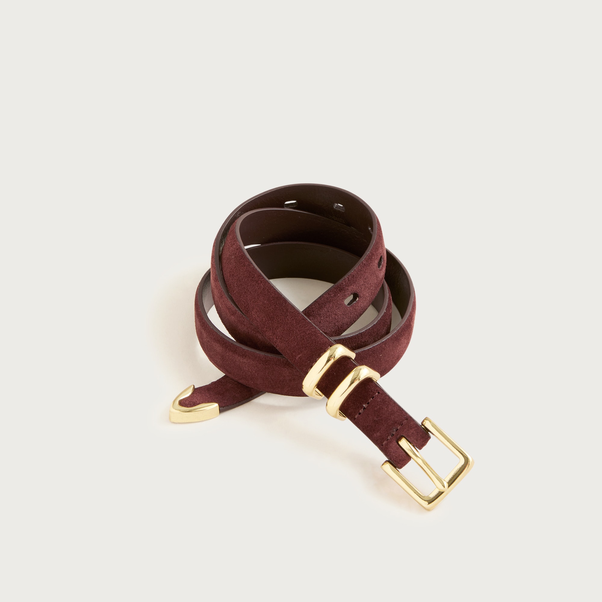 Thin suede belt