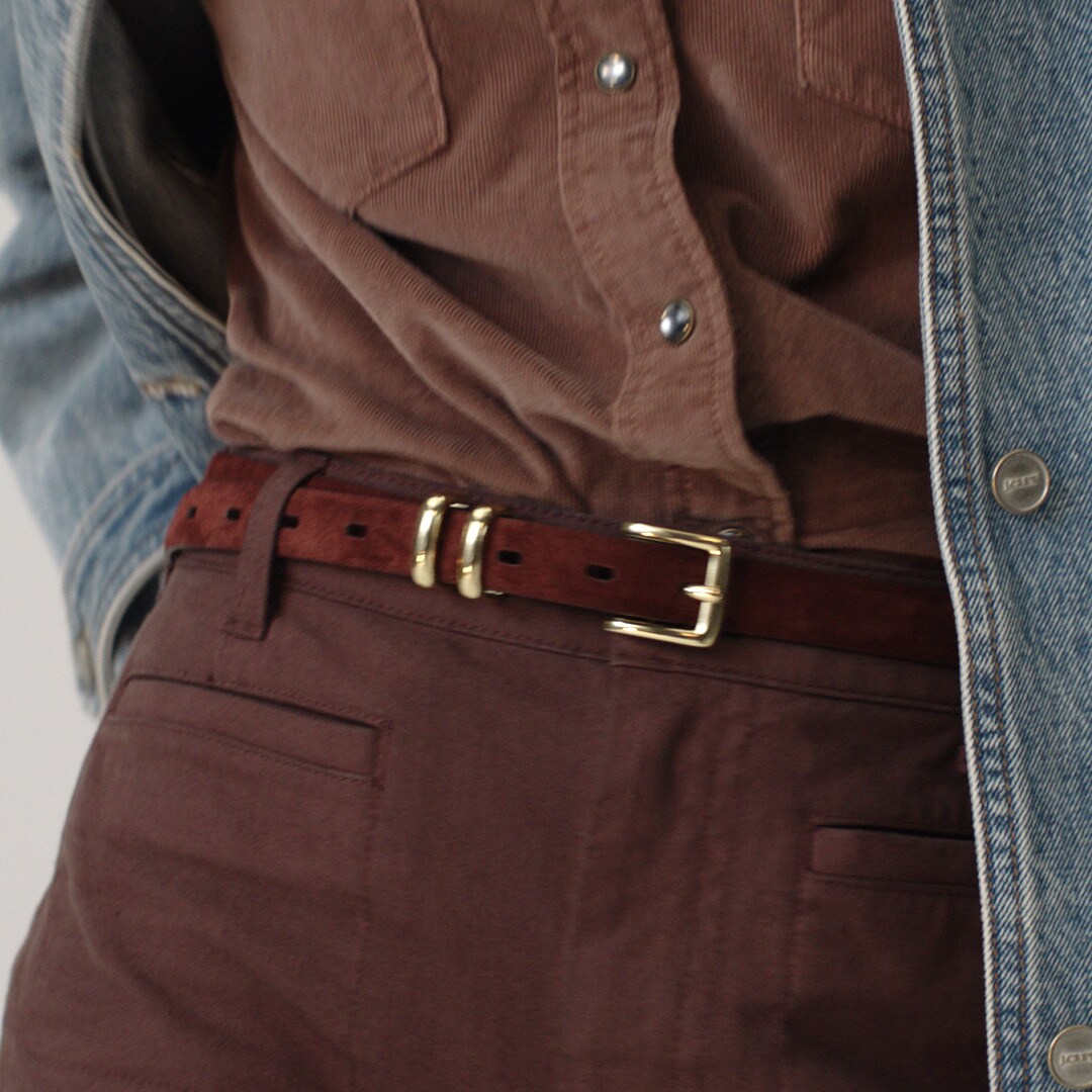Thin suede belt