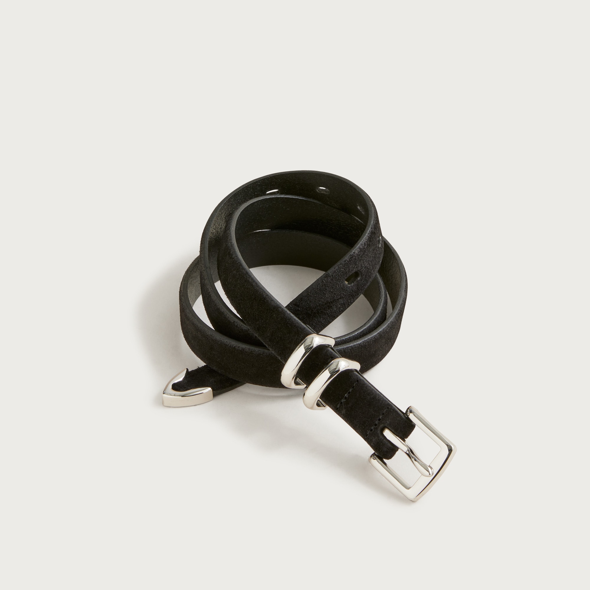 J.Crew Basic Mid Leather Belt Women's Belts Black : LG