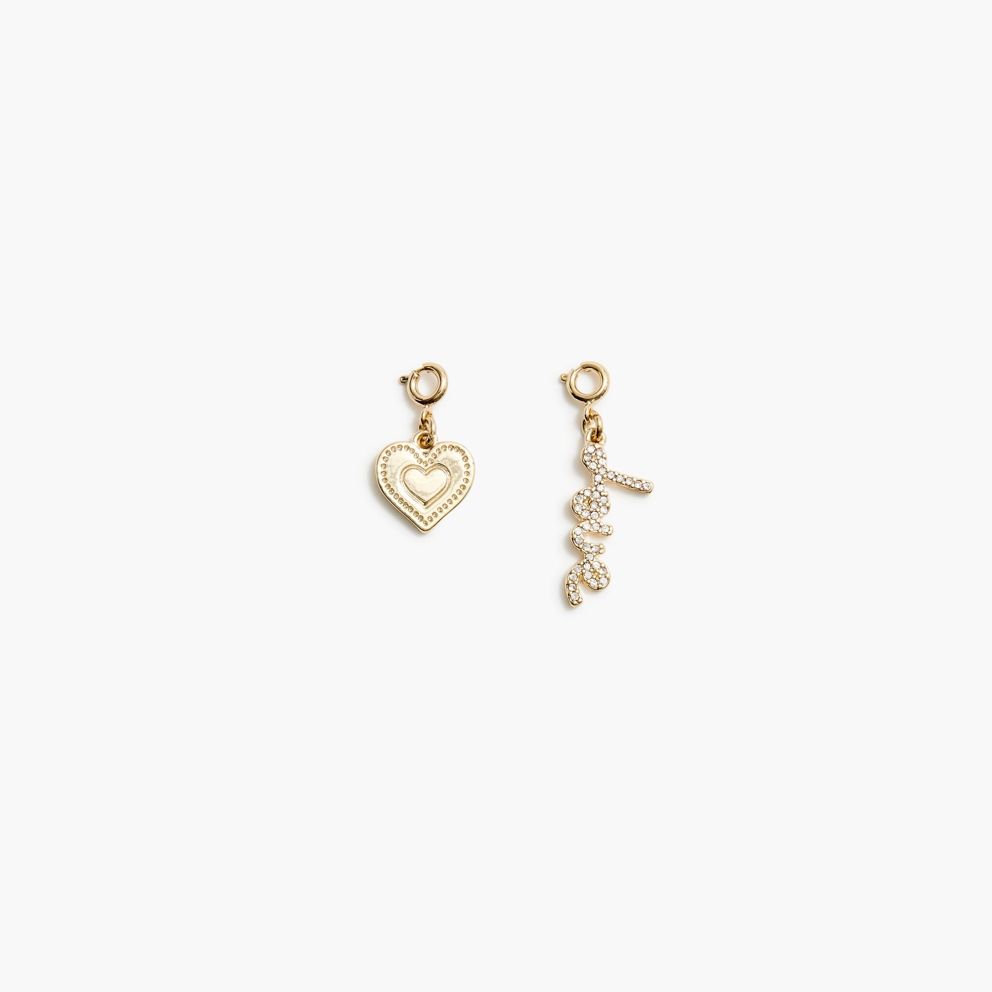 womens Love and heart charms set-of-two