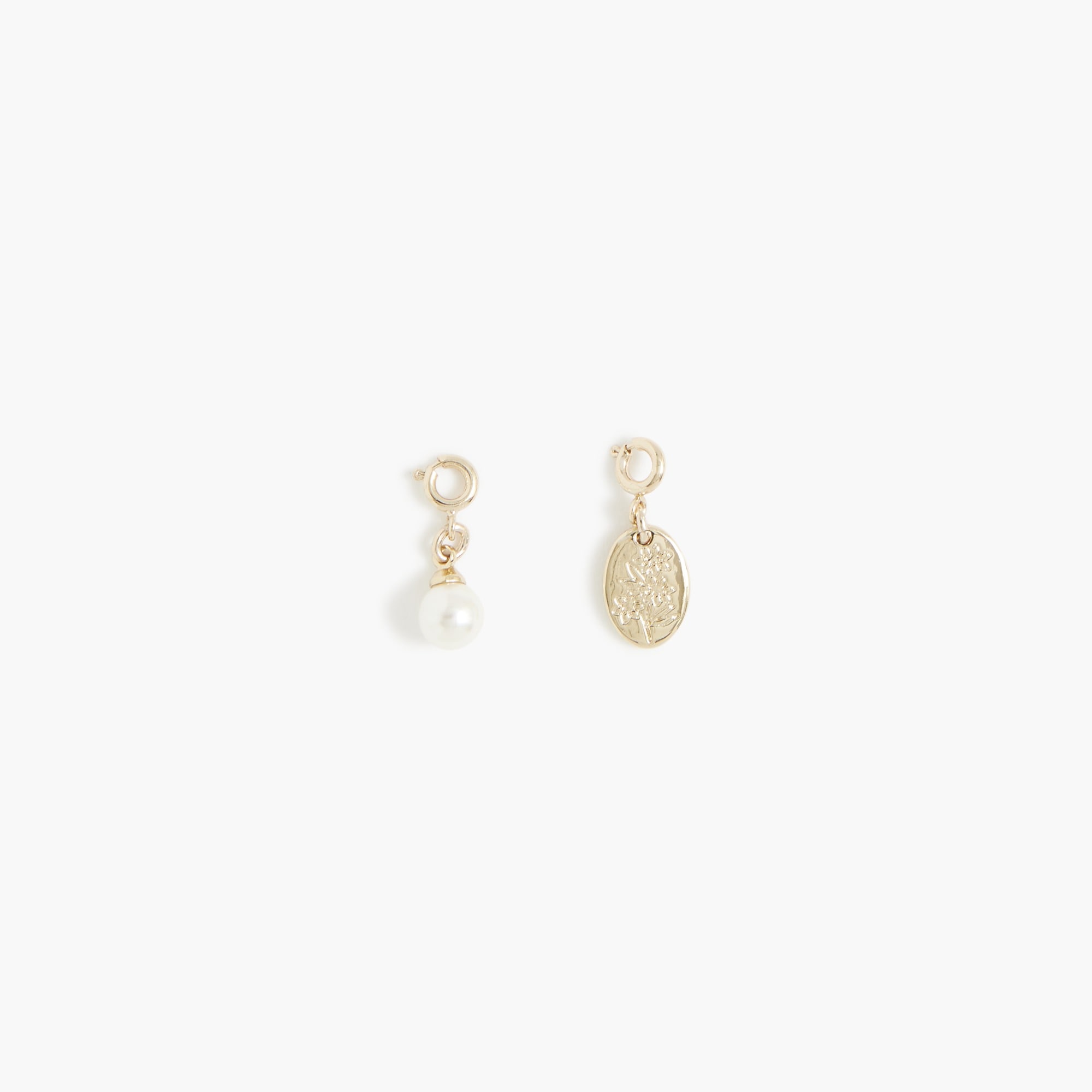 Flower and pearl charms set-of-two
