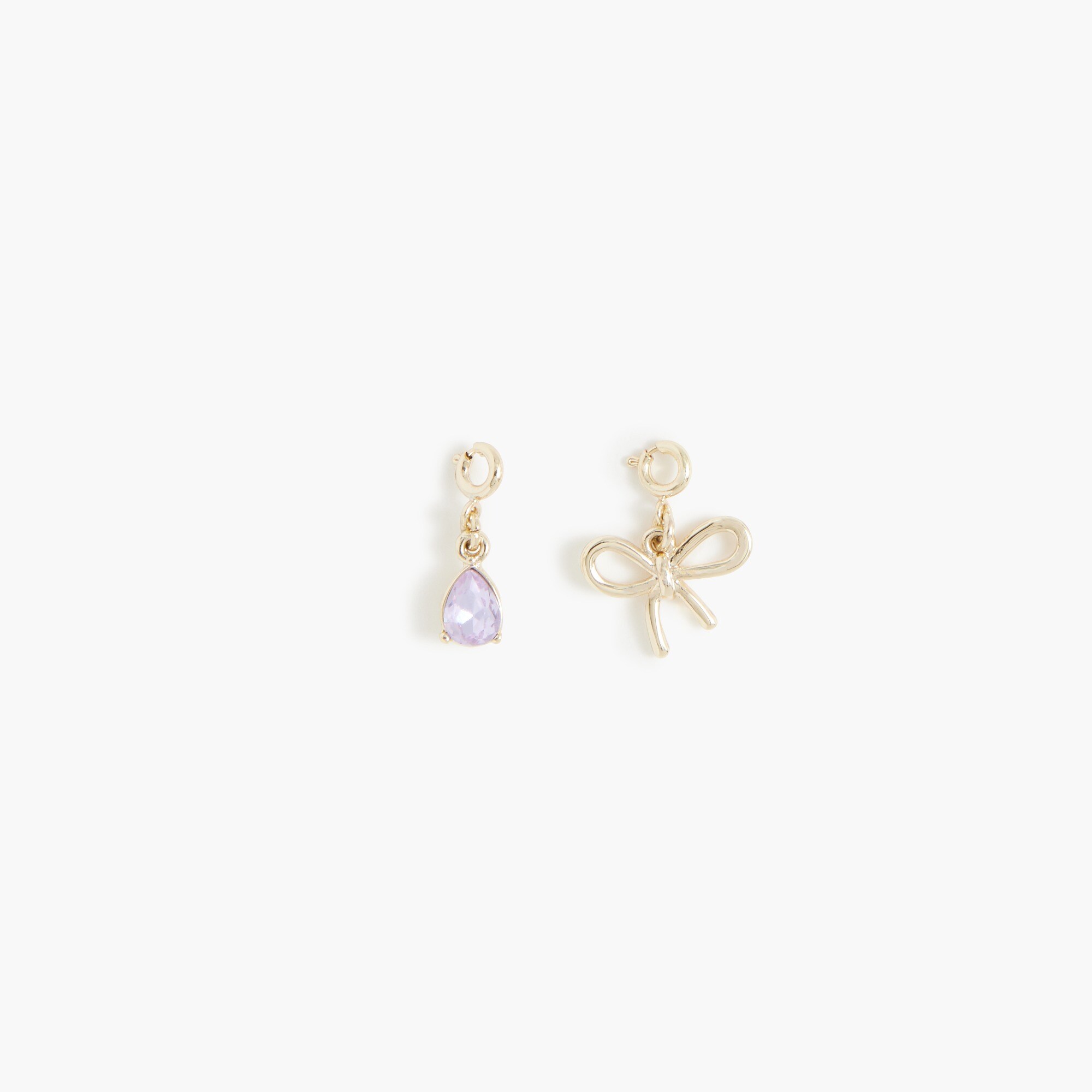  Bow and gem charms set-of-two