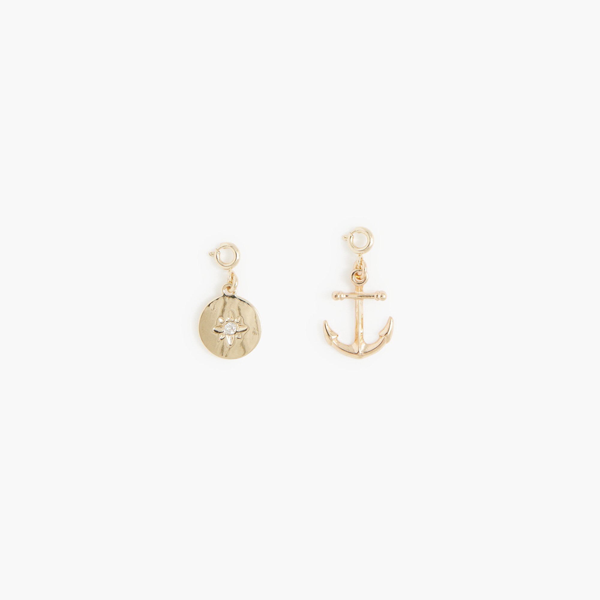 womens Anchor and compass charms set-of-two