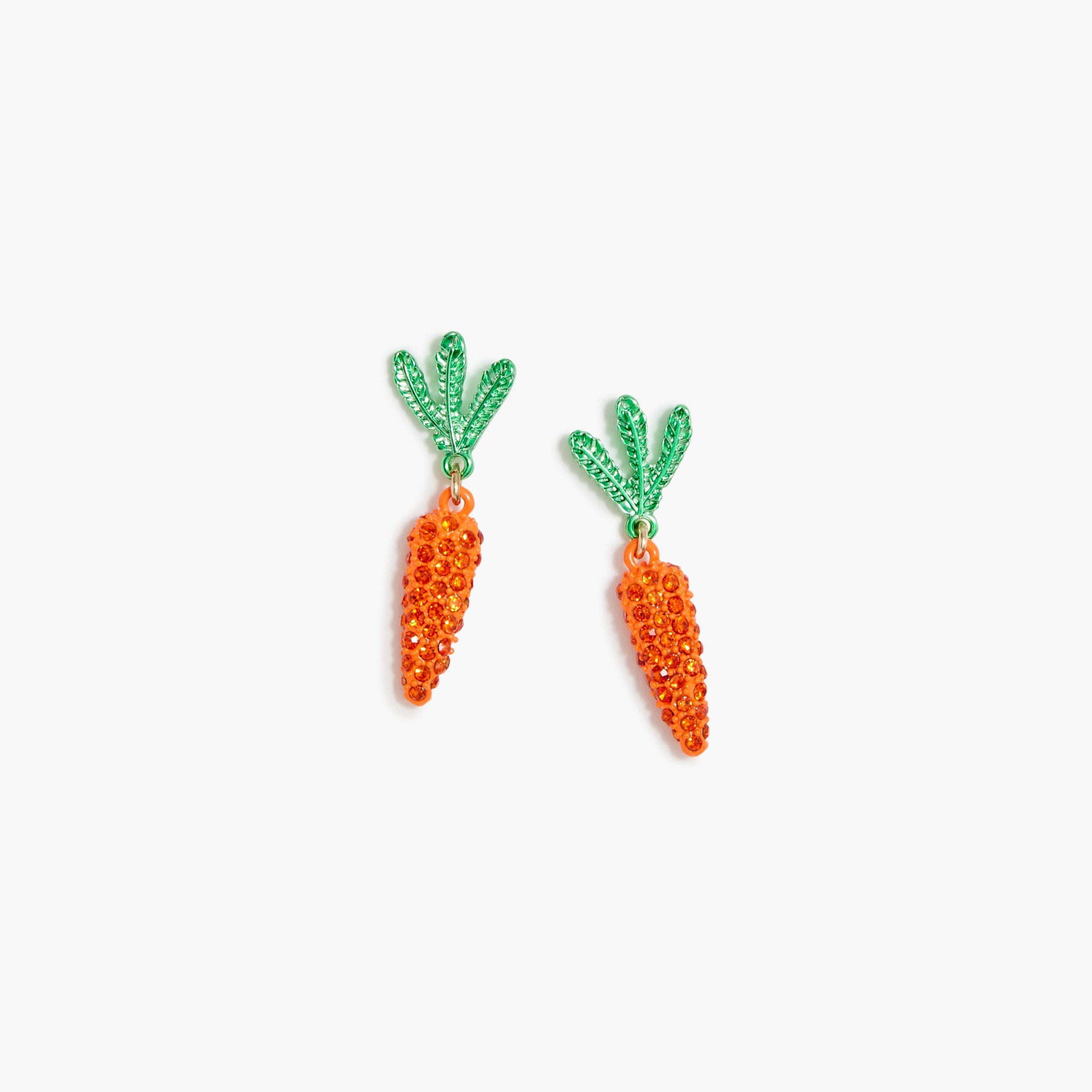  Pav&eacute; carrot earrings