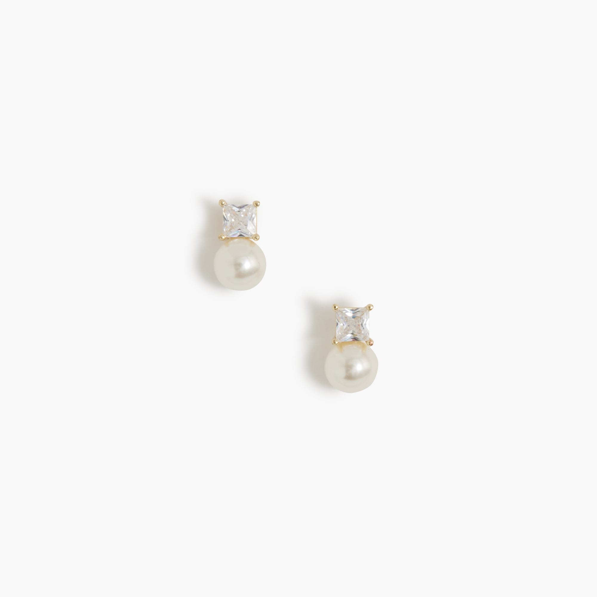 womens Pearl crystal stud earrings