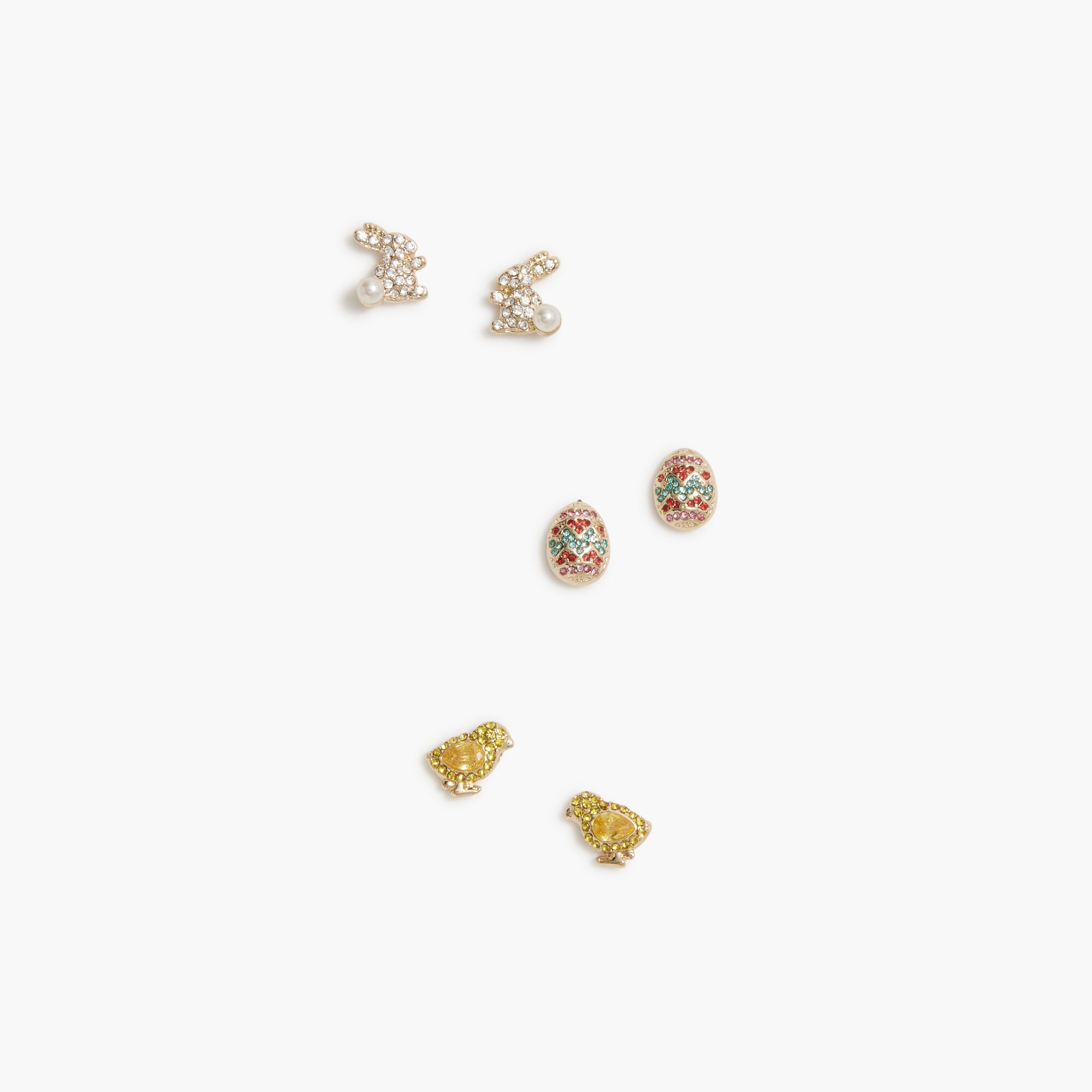  Easter stud earrings set-of-three