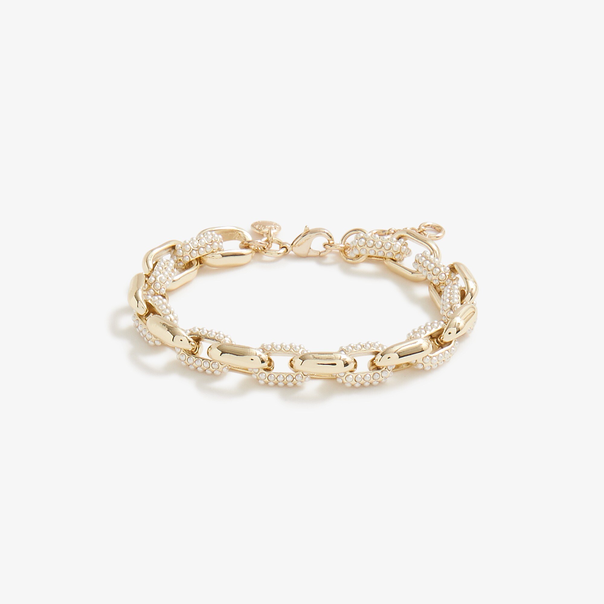 pearl pav&eacute; chain bracelet for women