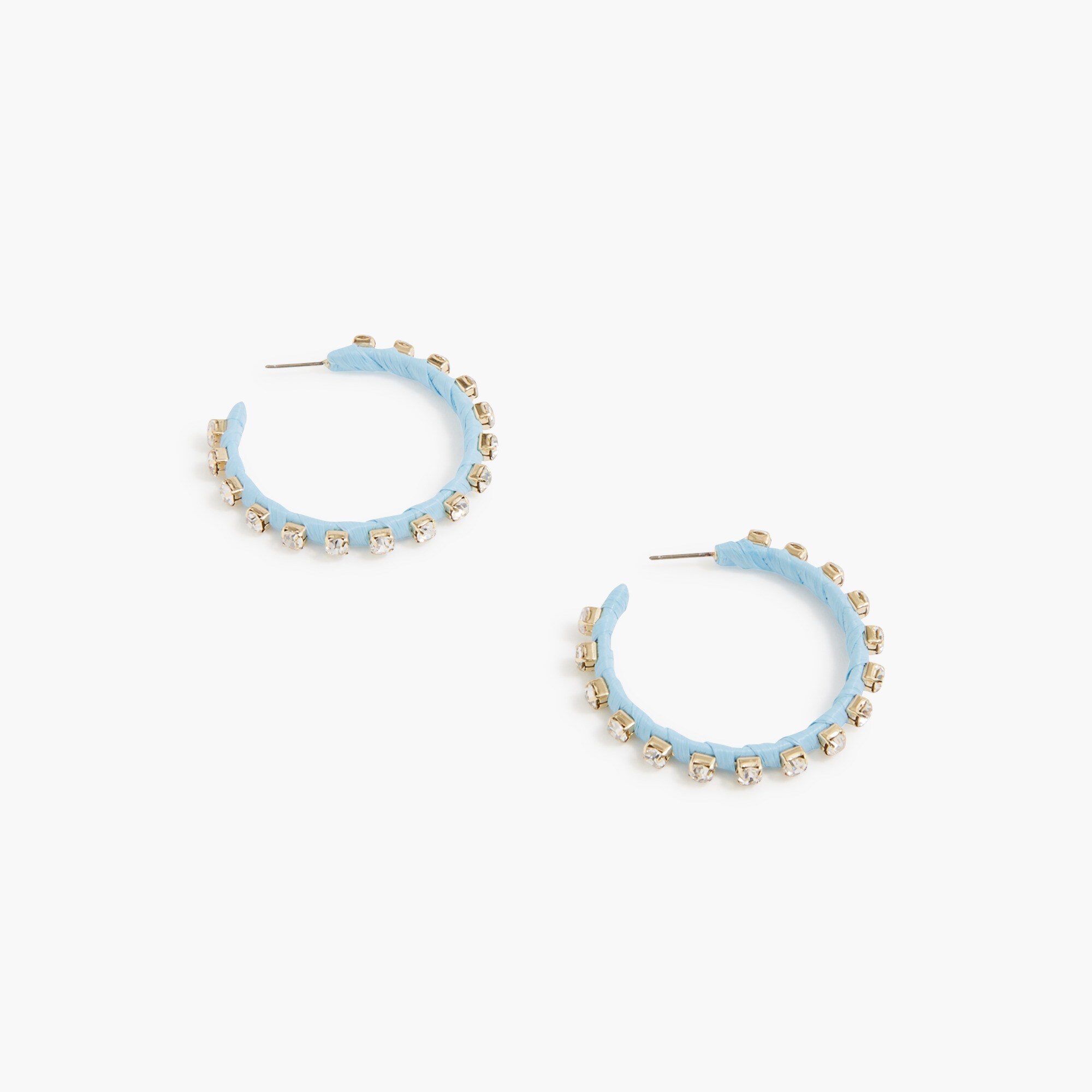 womens Woven rhinestone wrapped hoop earrings