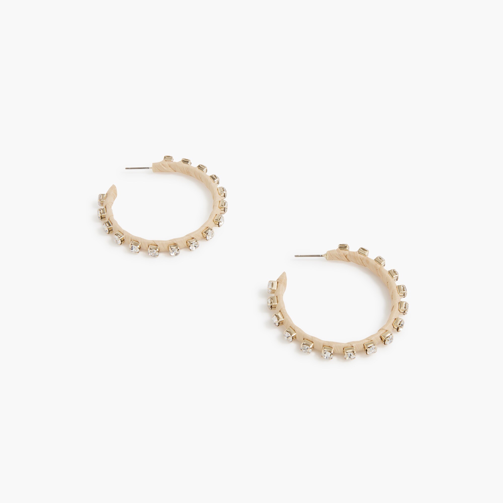 Woven rhinestone wrapped hoop earrings