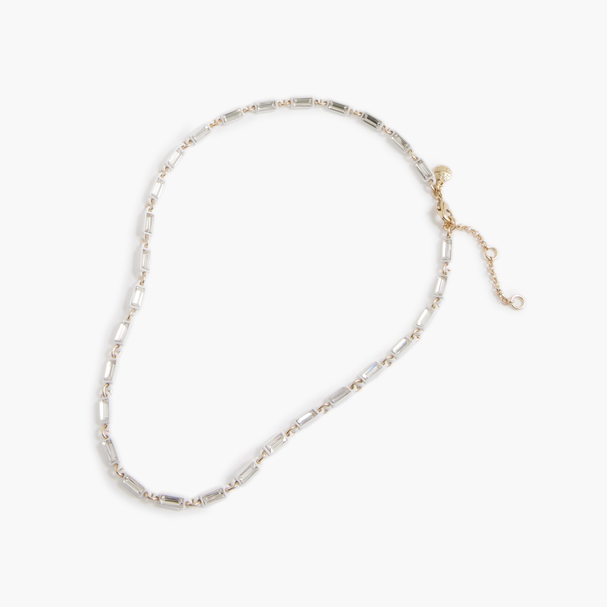 Painted metal crystal necklace