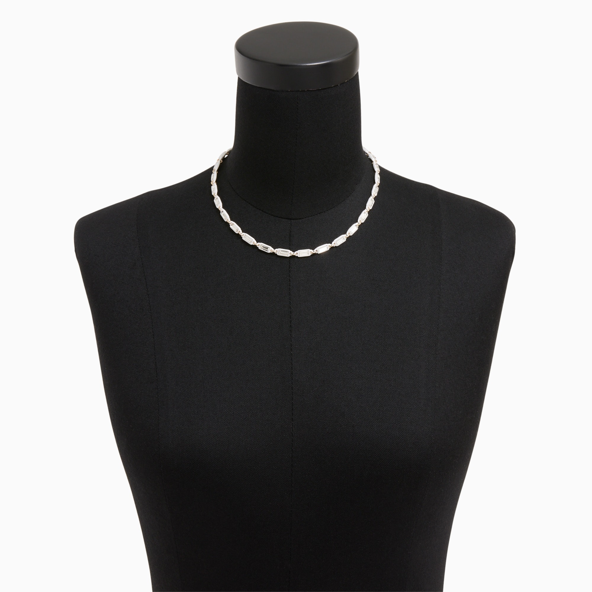 Painted metal crystal necklace