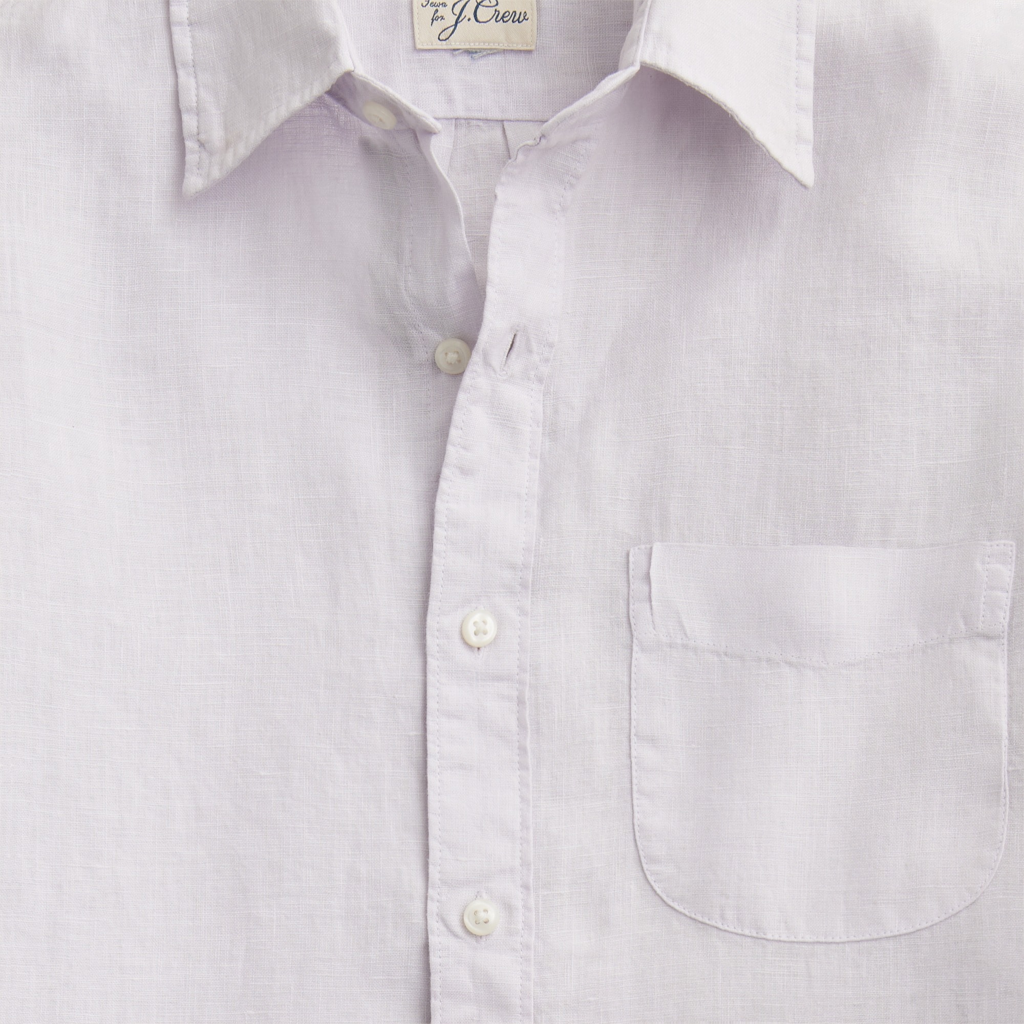 Short-sleeve washed linen shirt