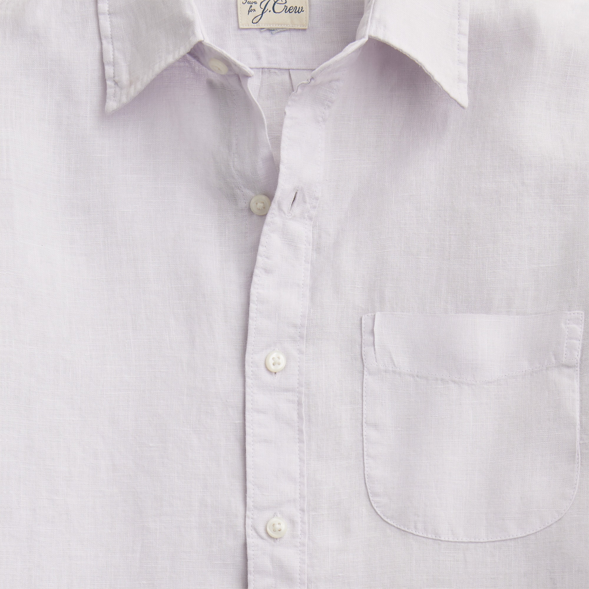 Short-sleeve washed linen shirt