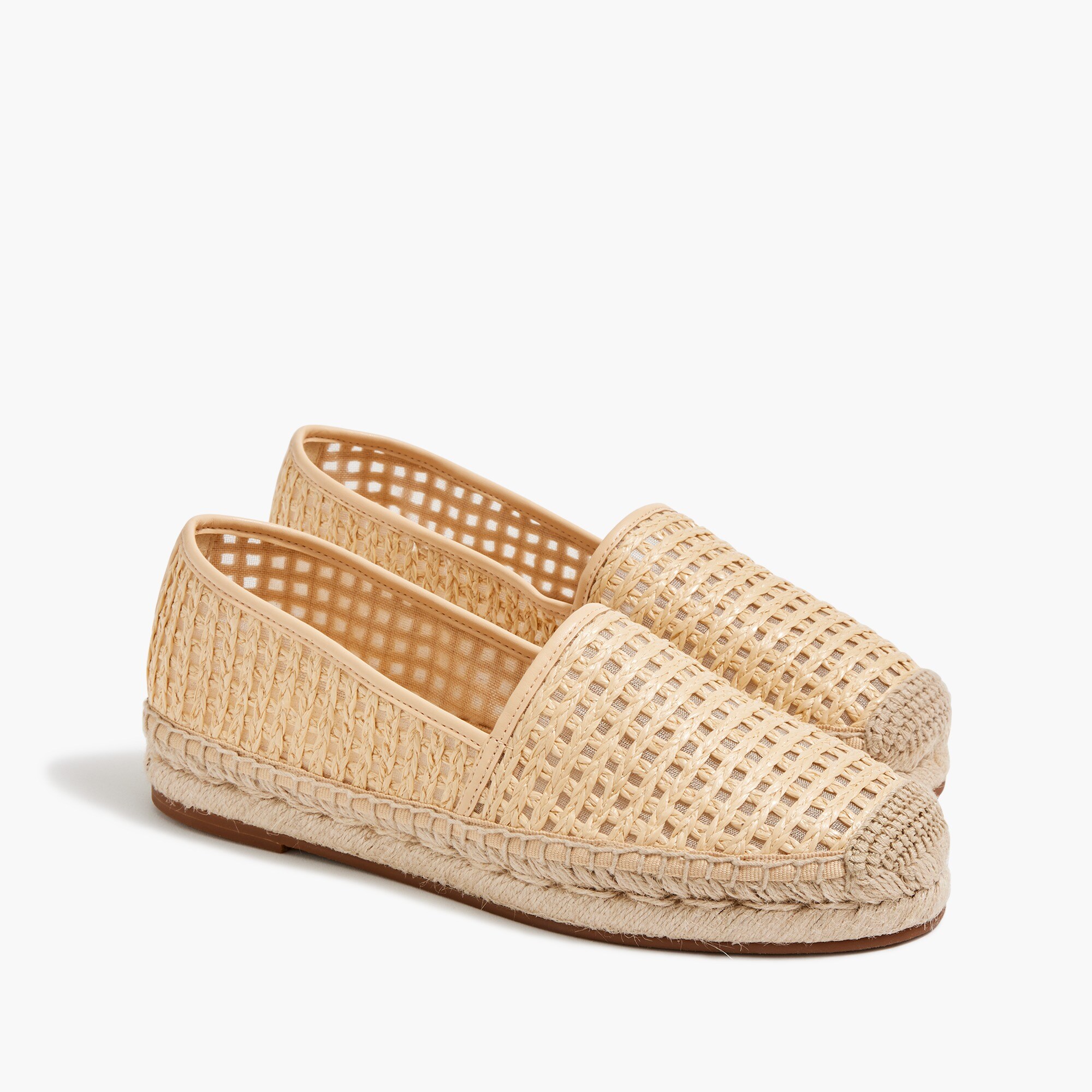 woven espadrille slip-ons flats for women
