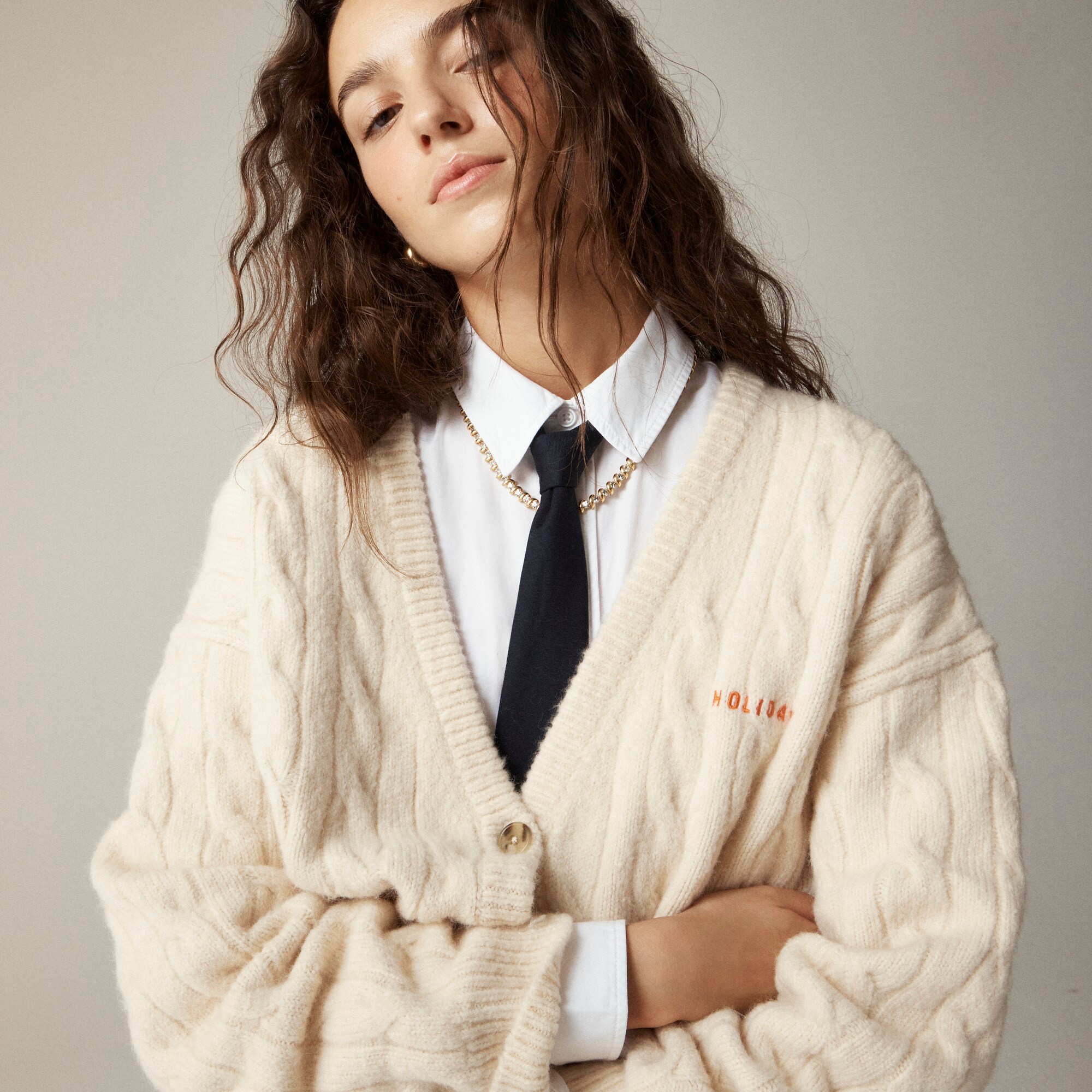 J.Crew: Limited-edition Holiday X J.Crew Cable-knit Cardigan  