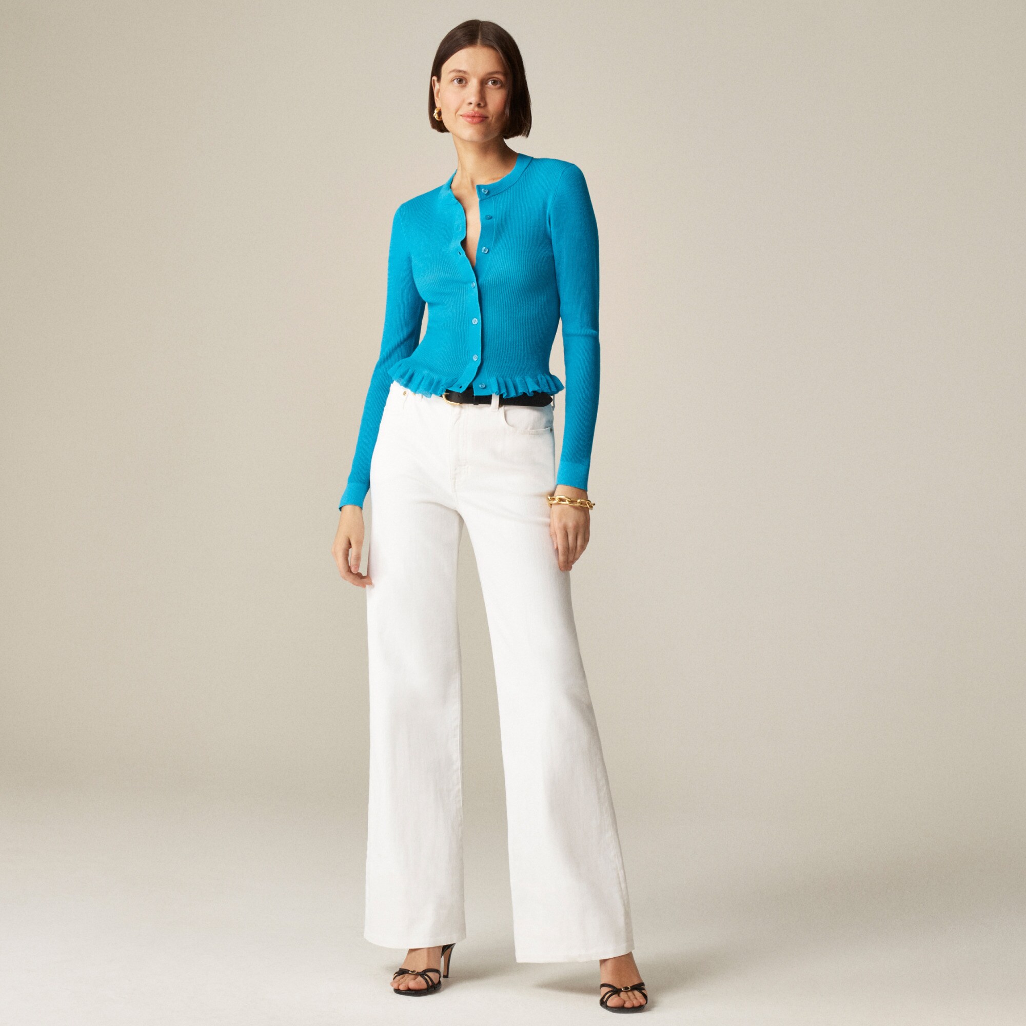 High-rise denim trouser jean