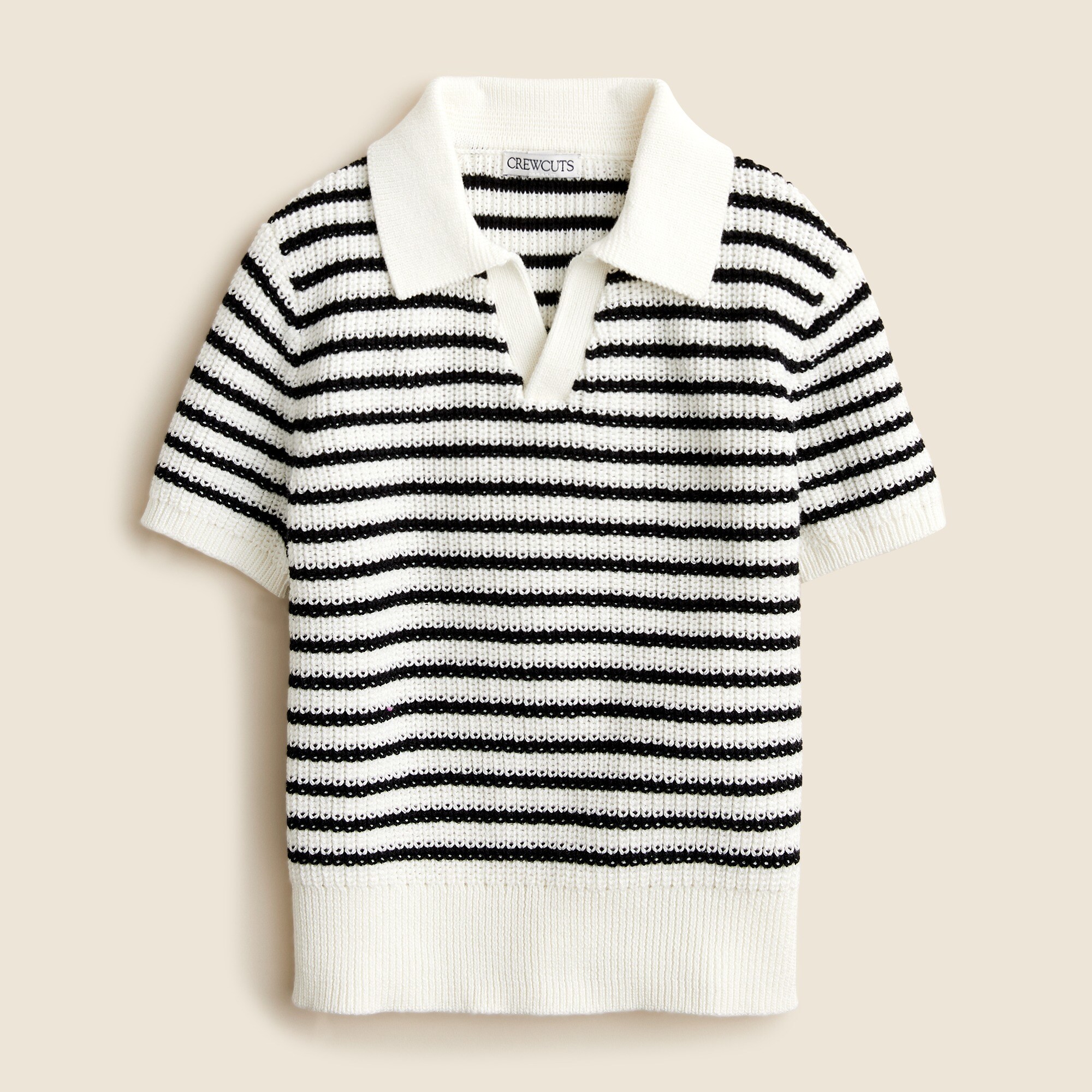 boys Kids' short-sleeve johnny-collar sweater-polo in stripe