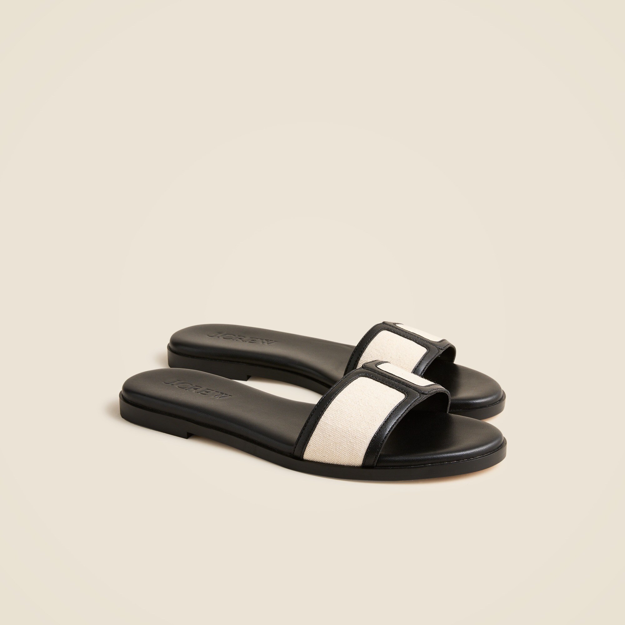 Georgina sandals in canvas and leather
