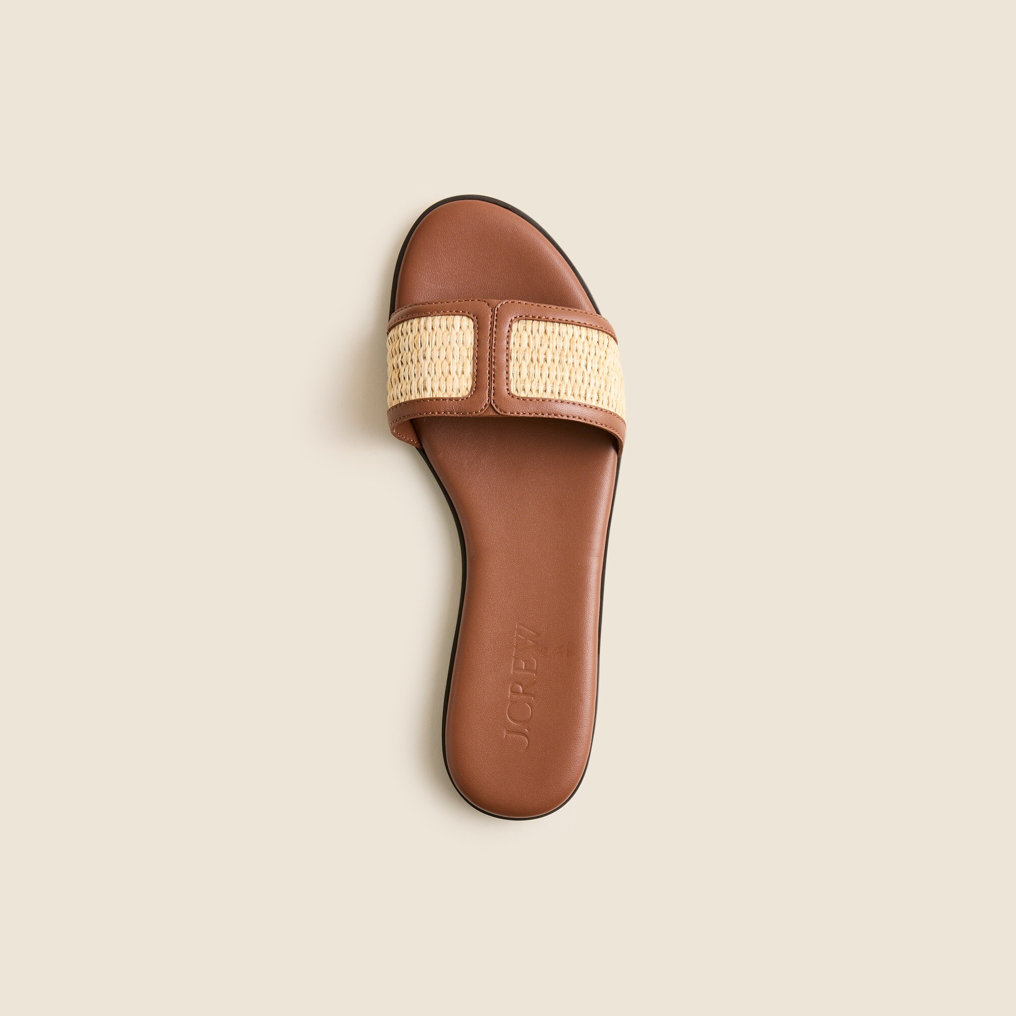 Georgina woven sandals in faux raffia and leather