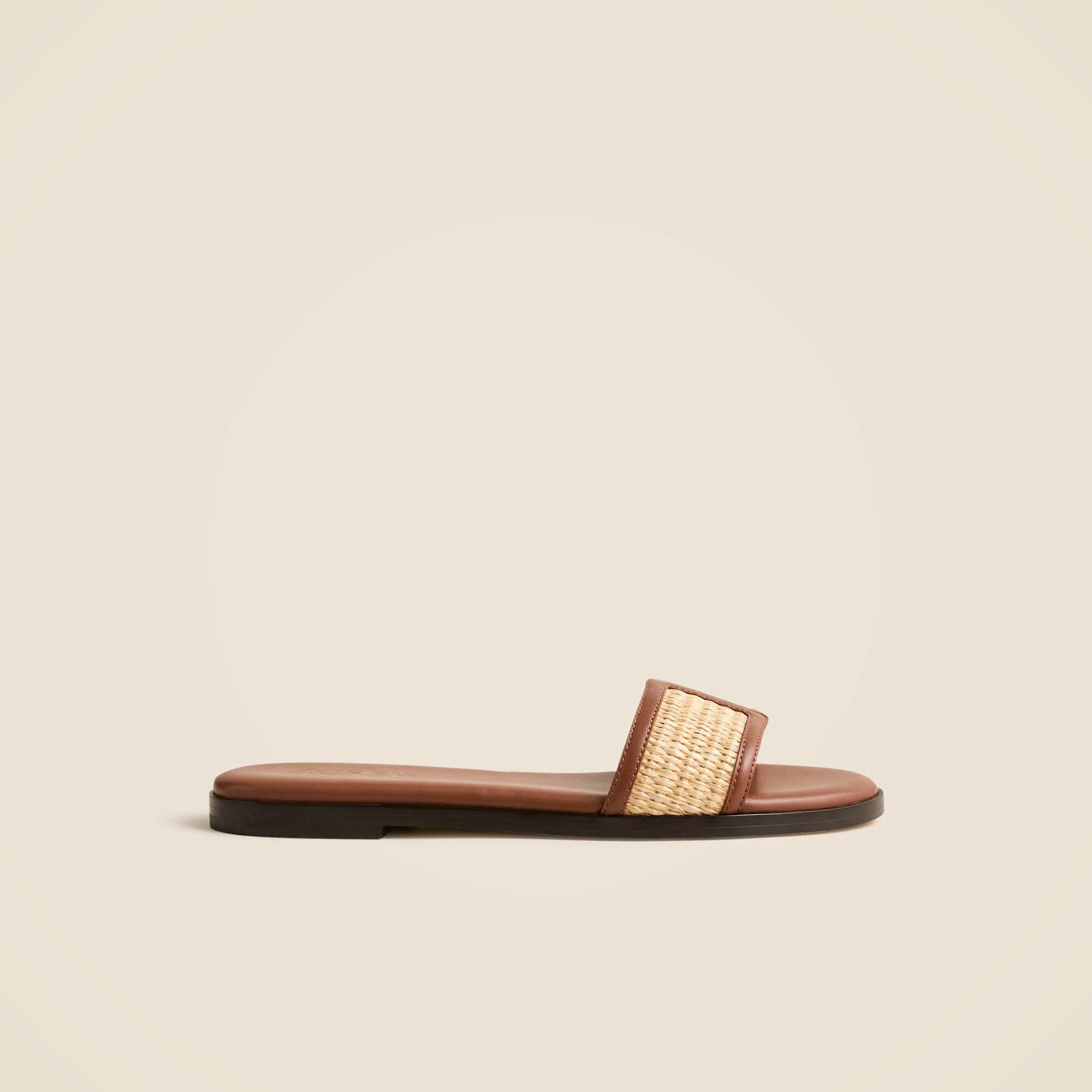 Georgina woven sandals in faux raffia and leather