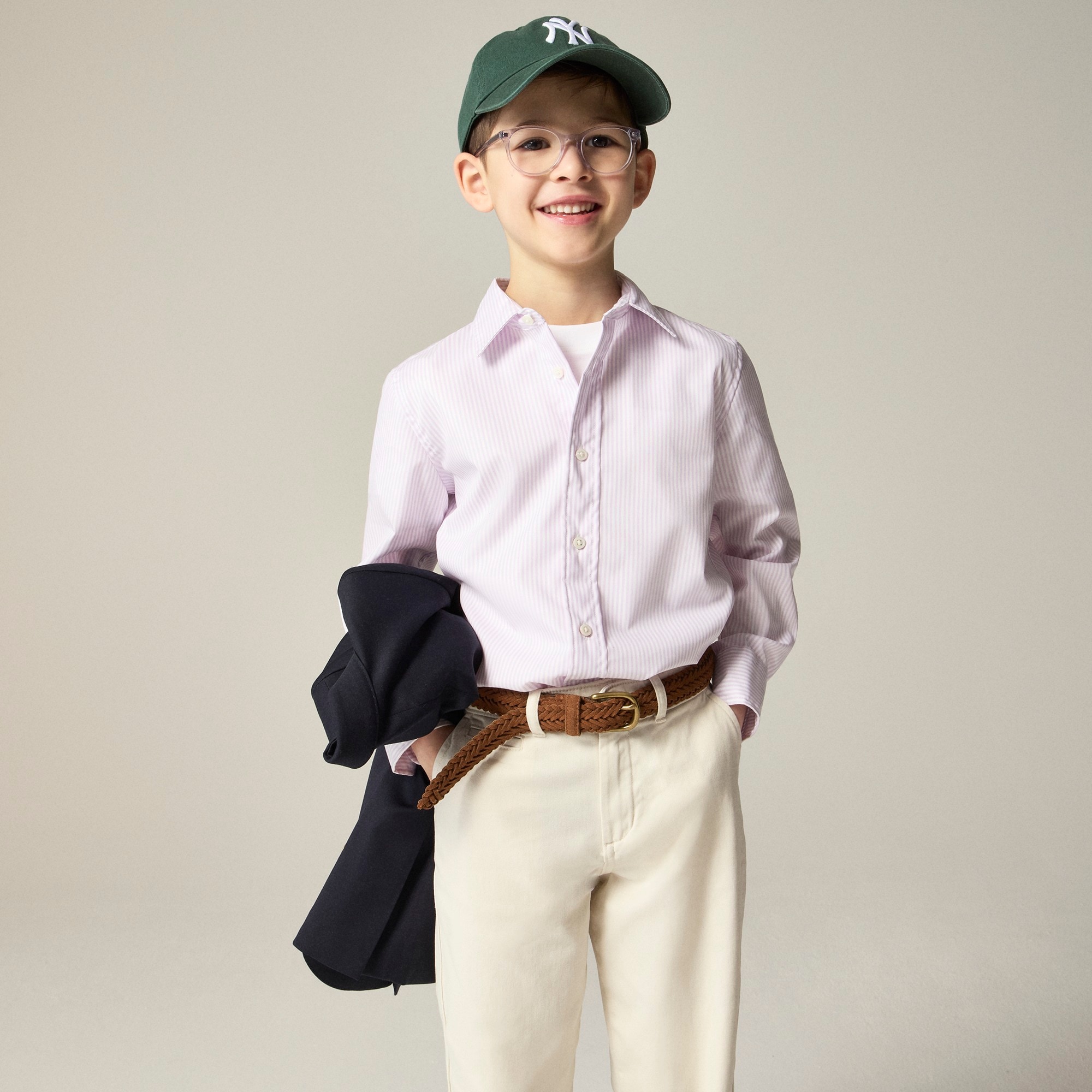  Boys' Ludlow Premium fine cotton dress shirt in stripe