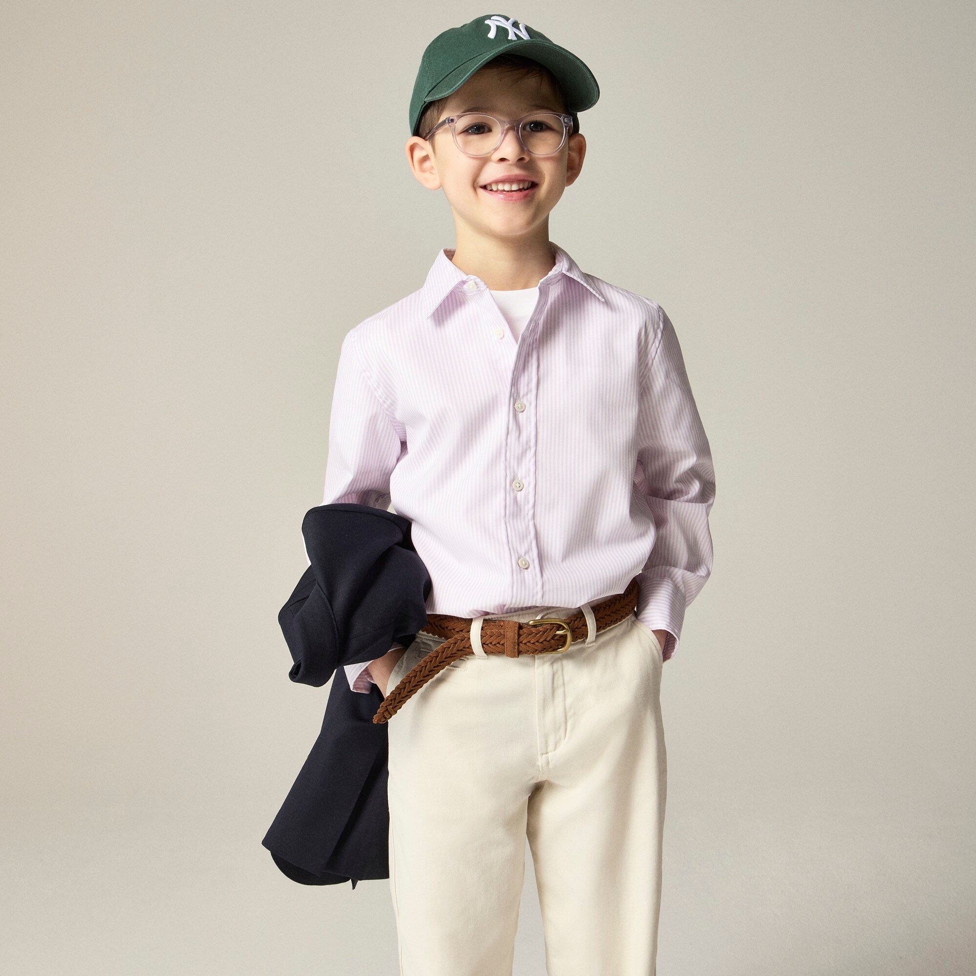  Boys' Ludlow Premium fine cotton dress shirt in stripe