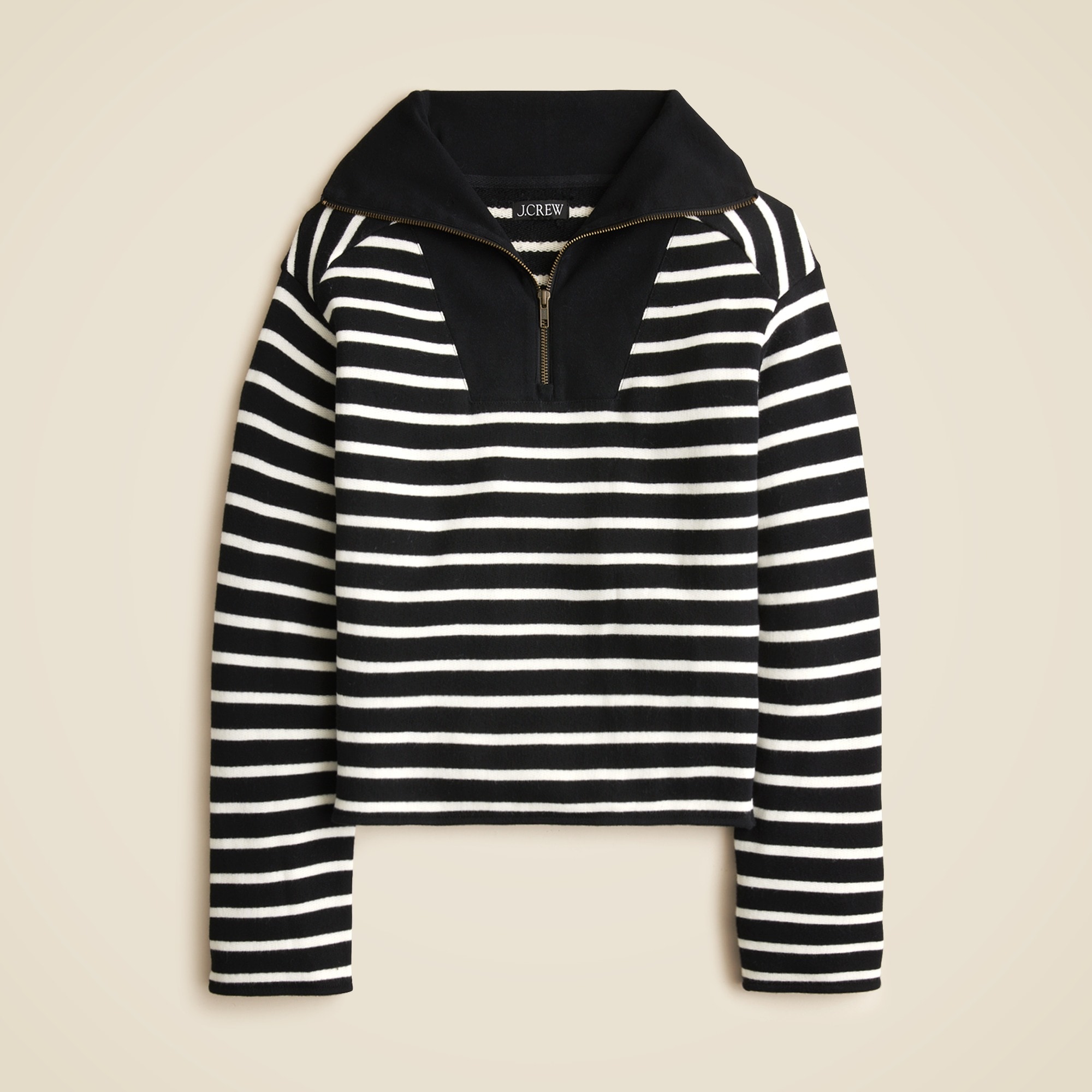 womens Heritage terry quarter-zip sweatshirt in stripe