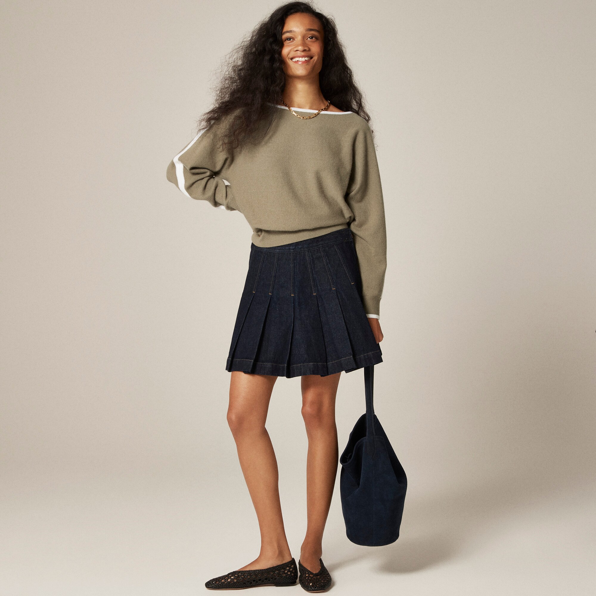 Cashmere contrast-stripe sweater