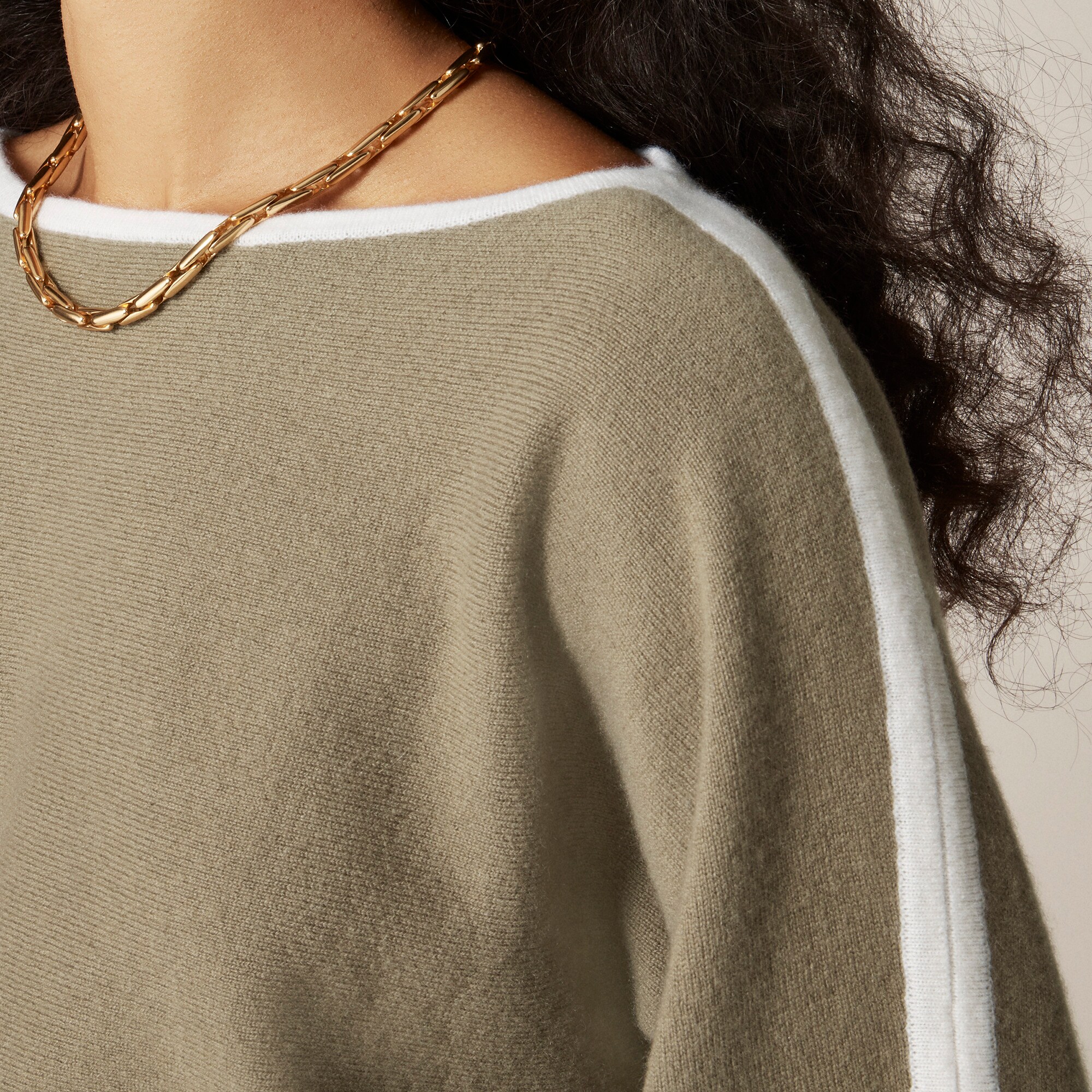 Cashmere contrast-stripe sweater