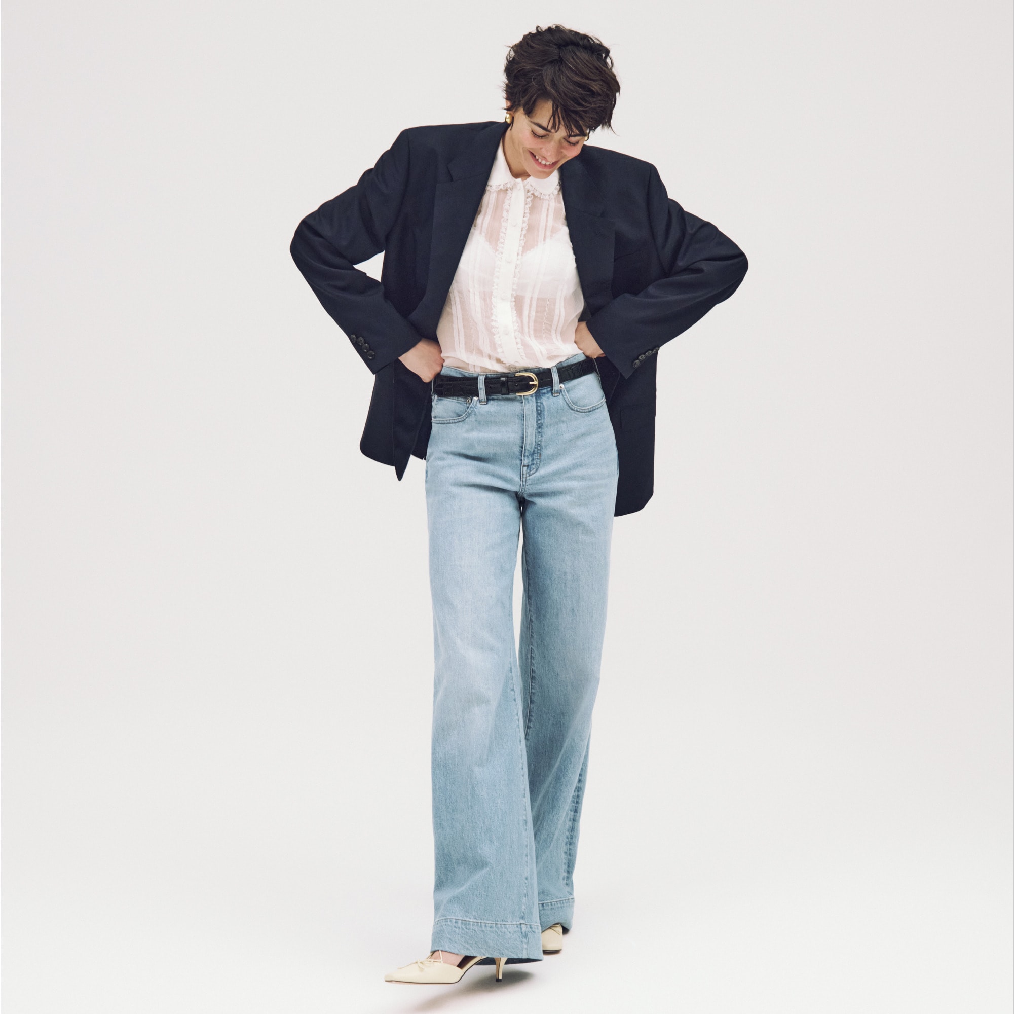 New high-rise denim trouser jean